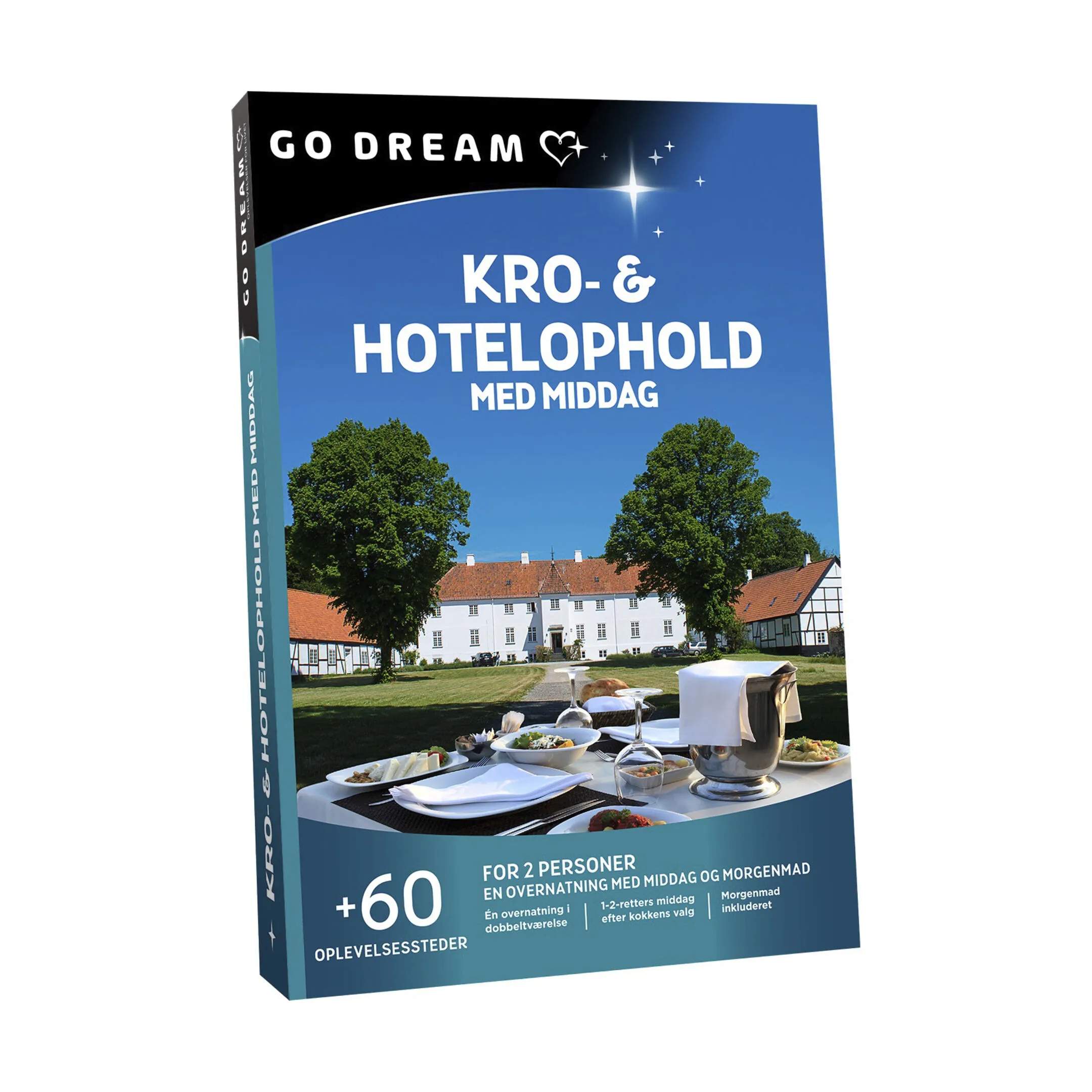GO DREAM Oplevelsesgavekort Gavekort - Kro- og Hotelophold m. middag i Kro- og Hotelophold m. middag, 2