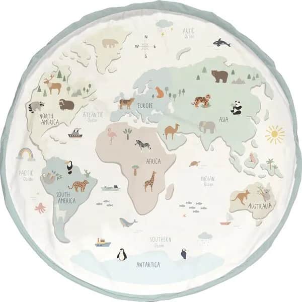 Play&Go Til børneværelset Legetæppe - Verdenskort i Verdenskort, 1