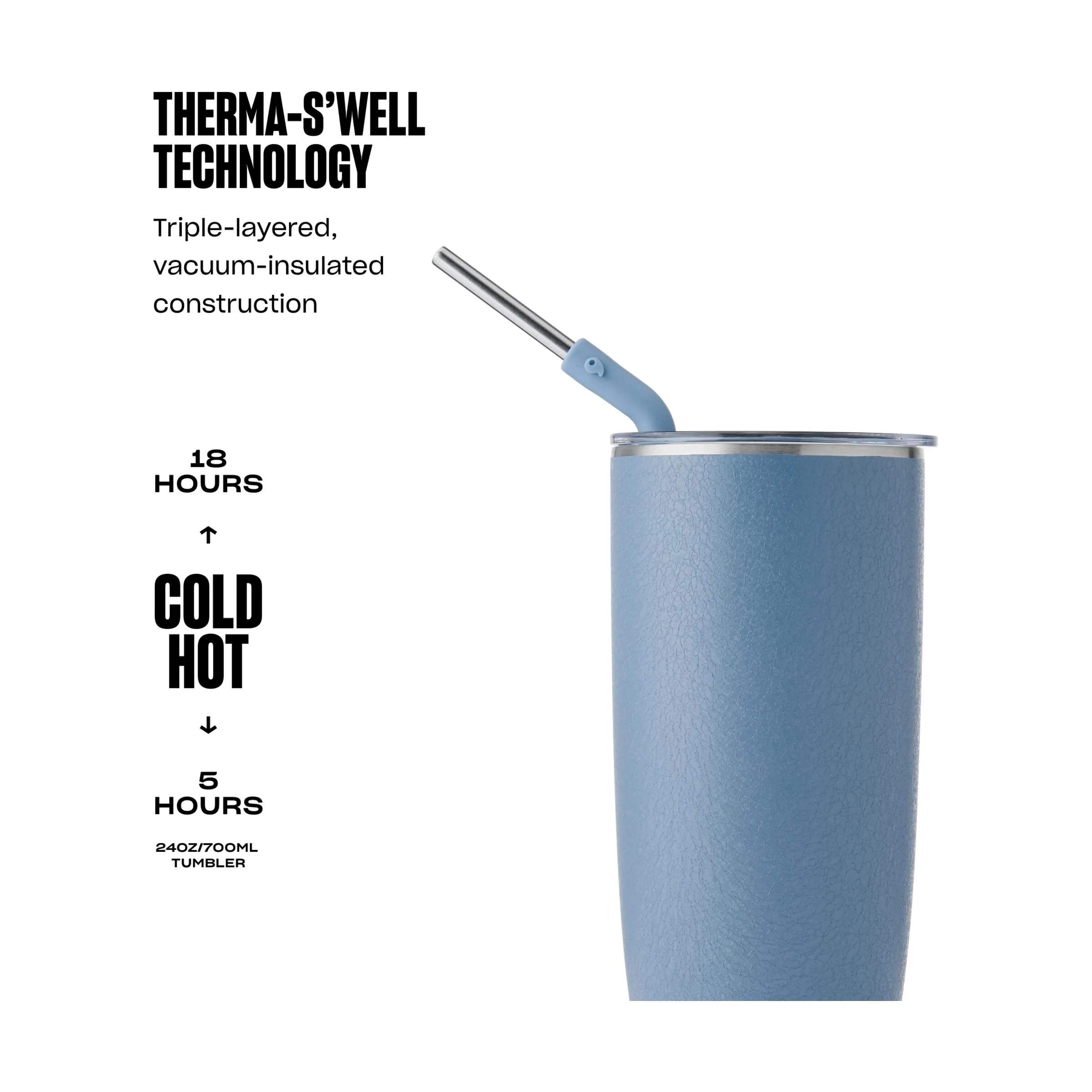 S'well Termoflasker Termoflaske m. Sugerør i Blue, 3