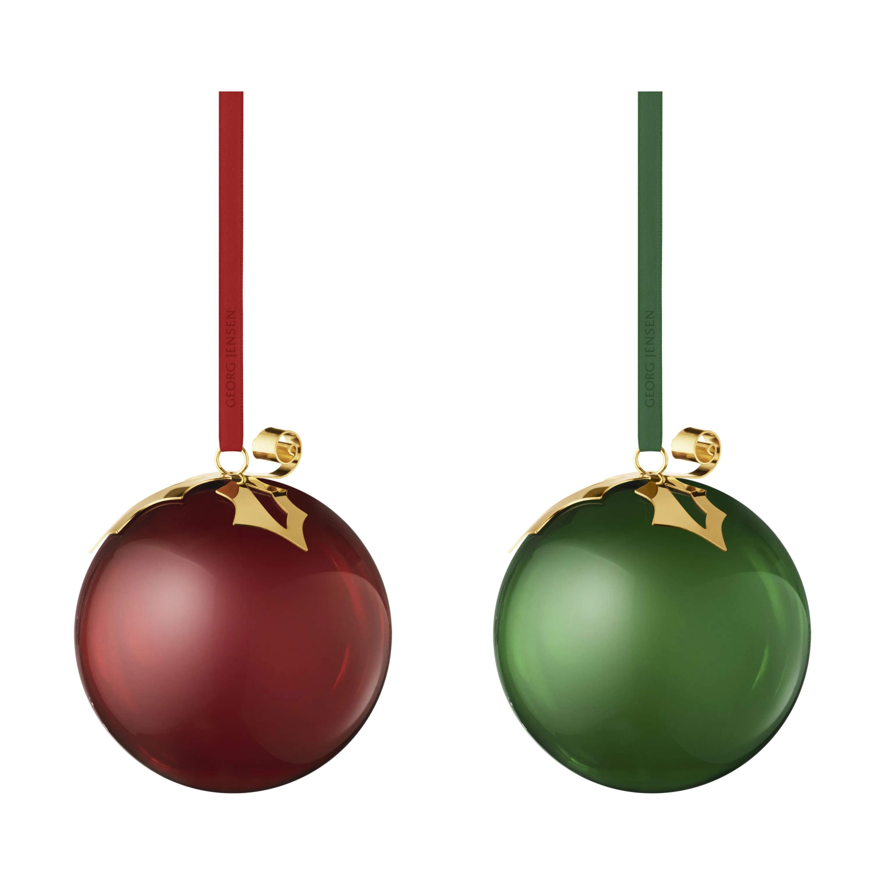 Georg Jensen Julekugler Christmas Collectibles CC 2026 Glaskugle - 2 stk. i Rød/grøn, 1