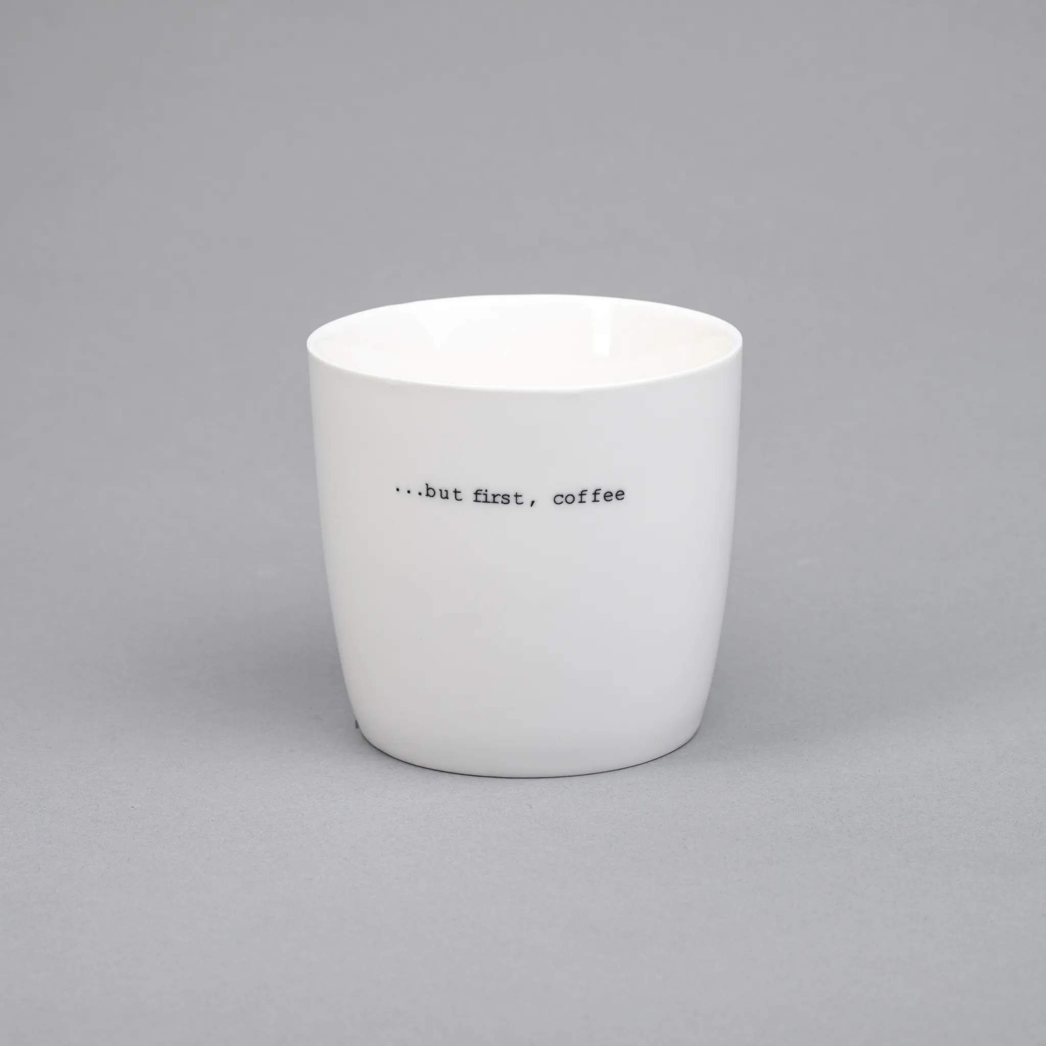 Krus - First Coffee, hvid, large
