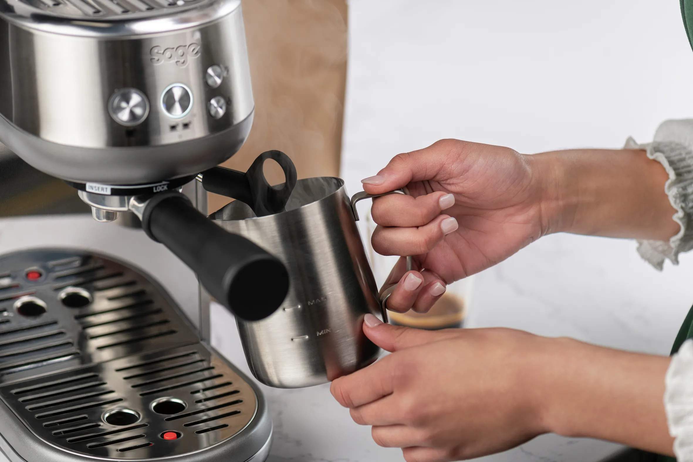 Sage Espressomaskiner Bambino Espressomaskine i Børstet stål, 7