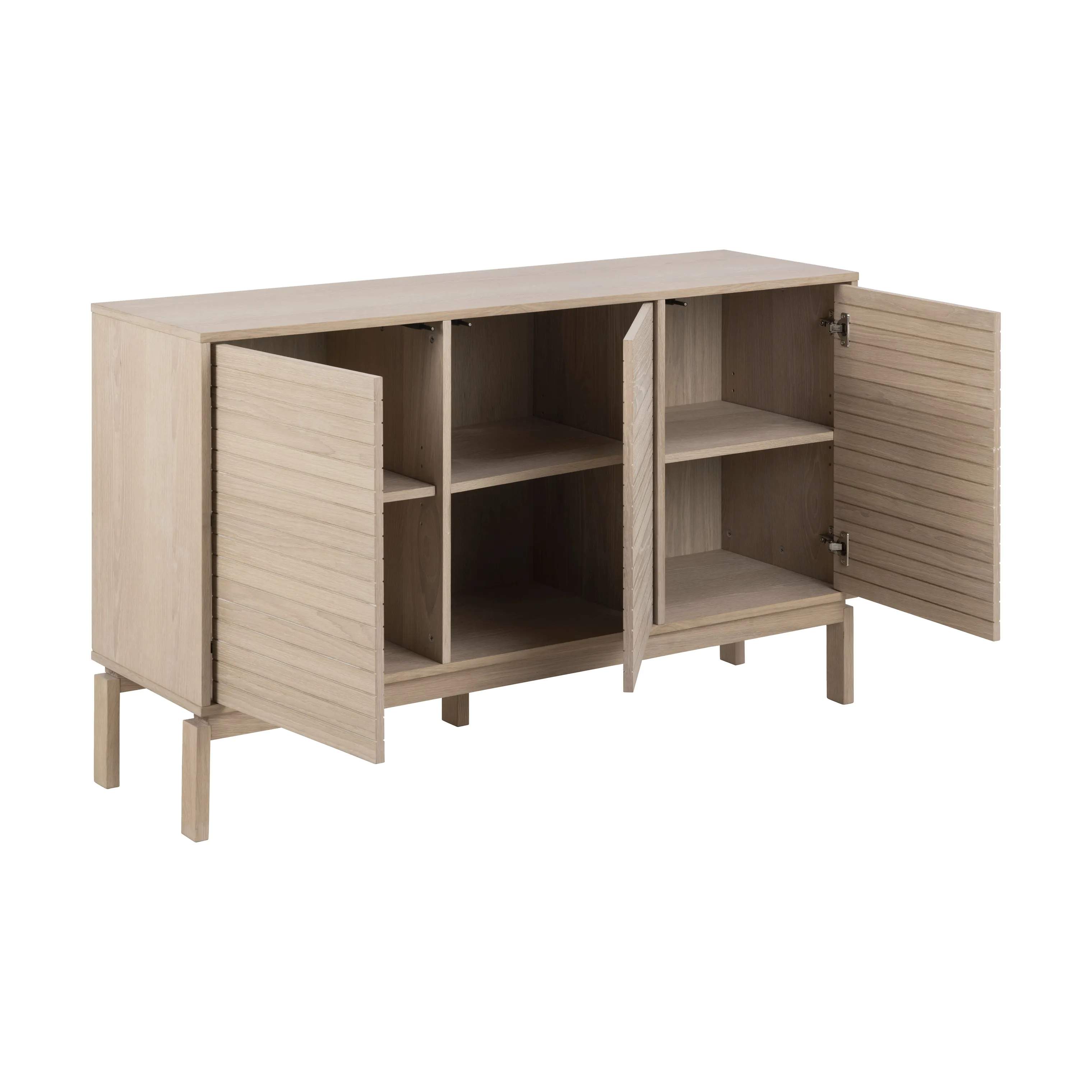 CASA Living Skabe Linley Skænk i Hvidpigmenteret, H80 x B135,4 cm, 4