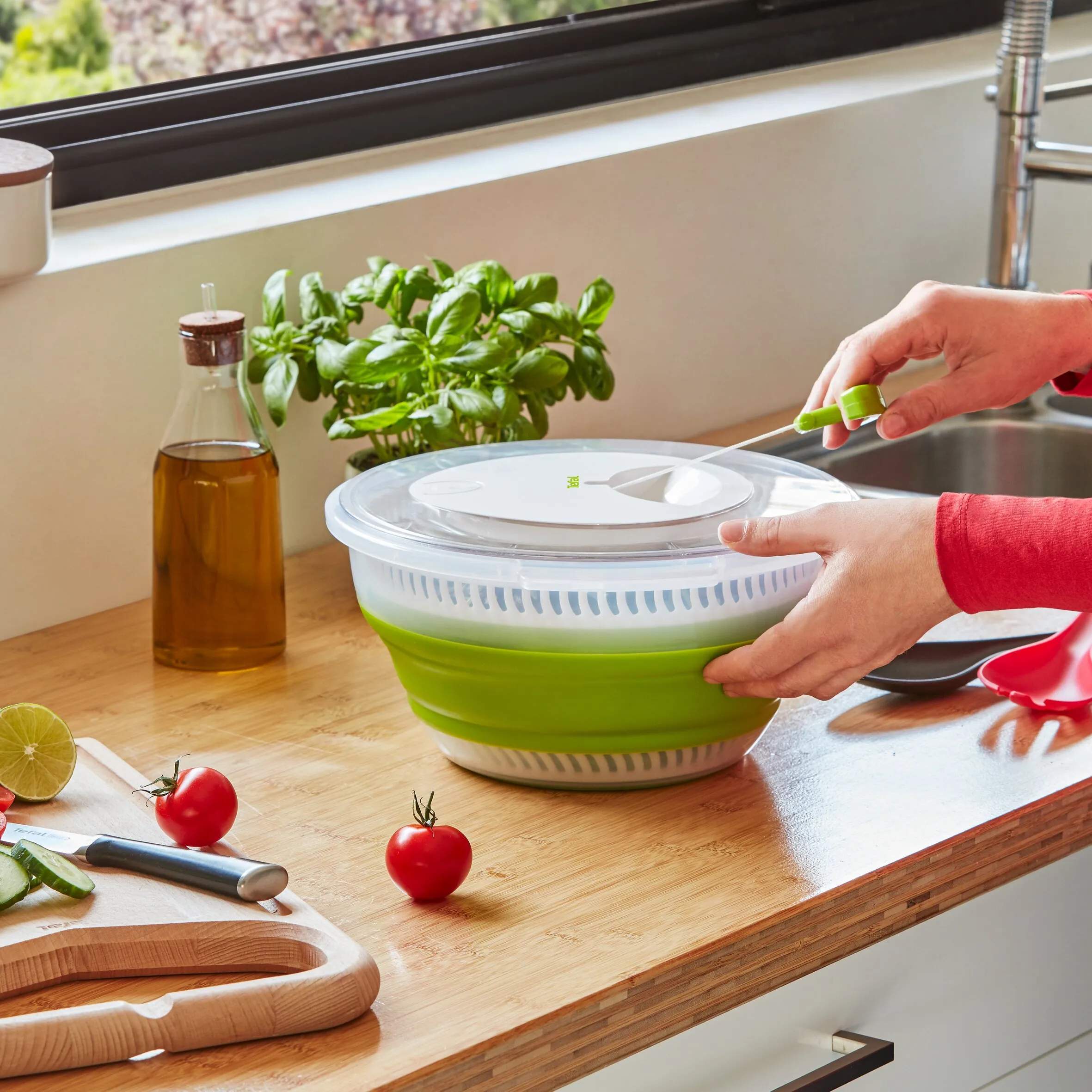 Tefal Salatslynger Foldbar Salatslynge i Grøn / Hvid, 10