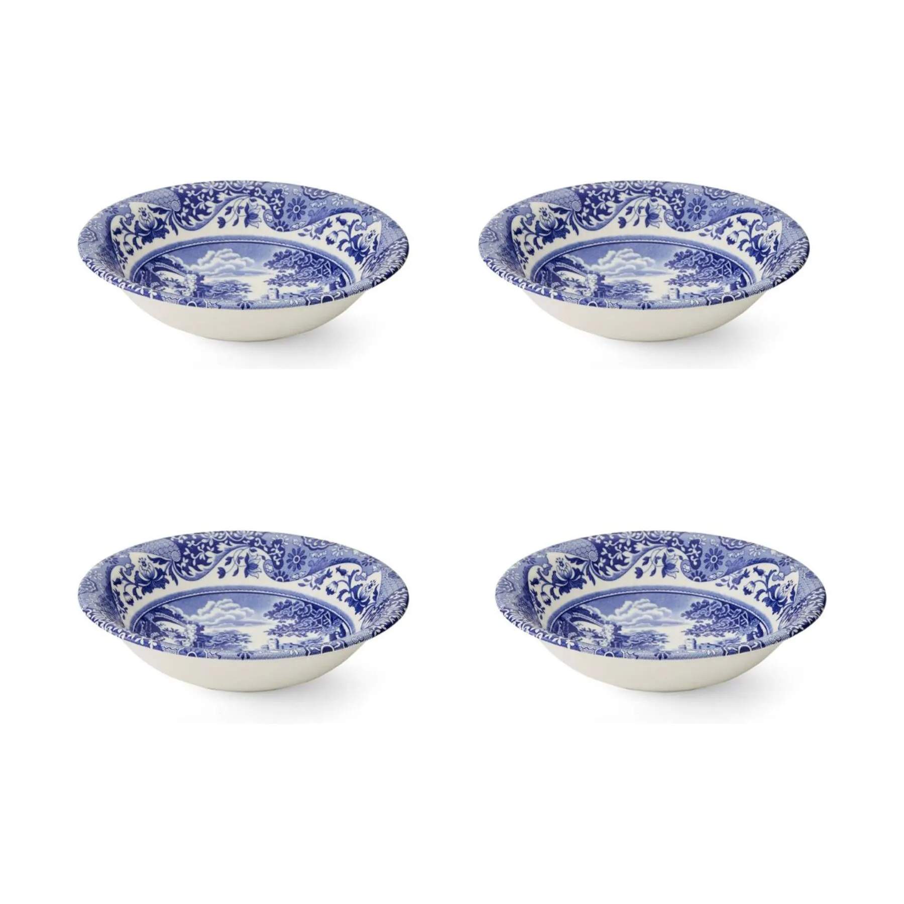 Spode Serveringsskåle Blue Italian Blue Italien Skål - 4 stk. i 20 cm, 1