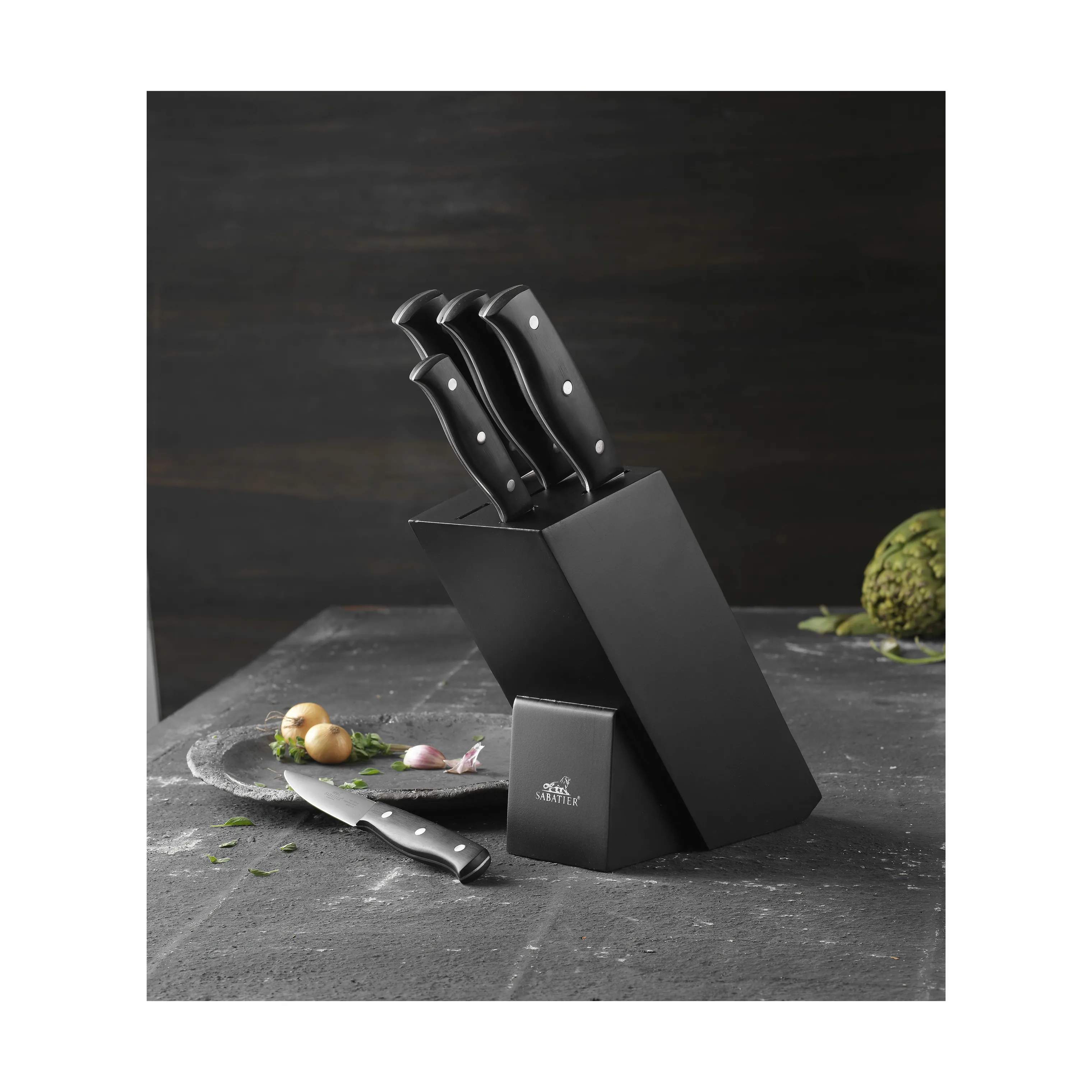 Lion Sabatier Knivblokke med knive Mon Bloc Knivblok - 6 dele i Sort, 5