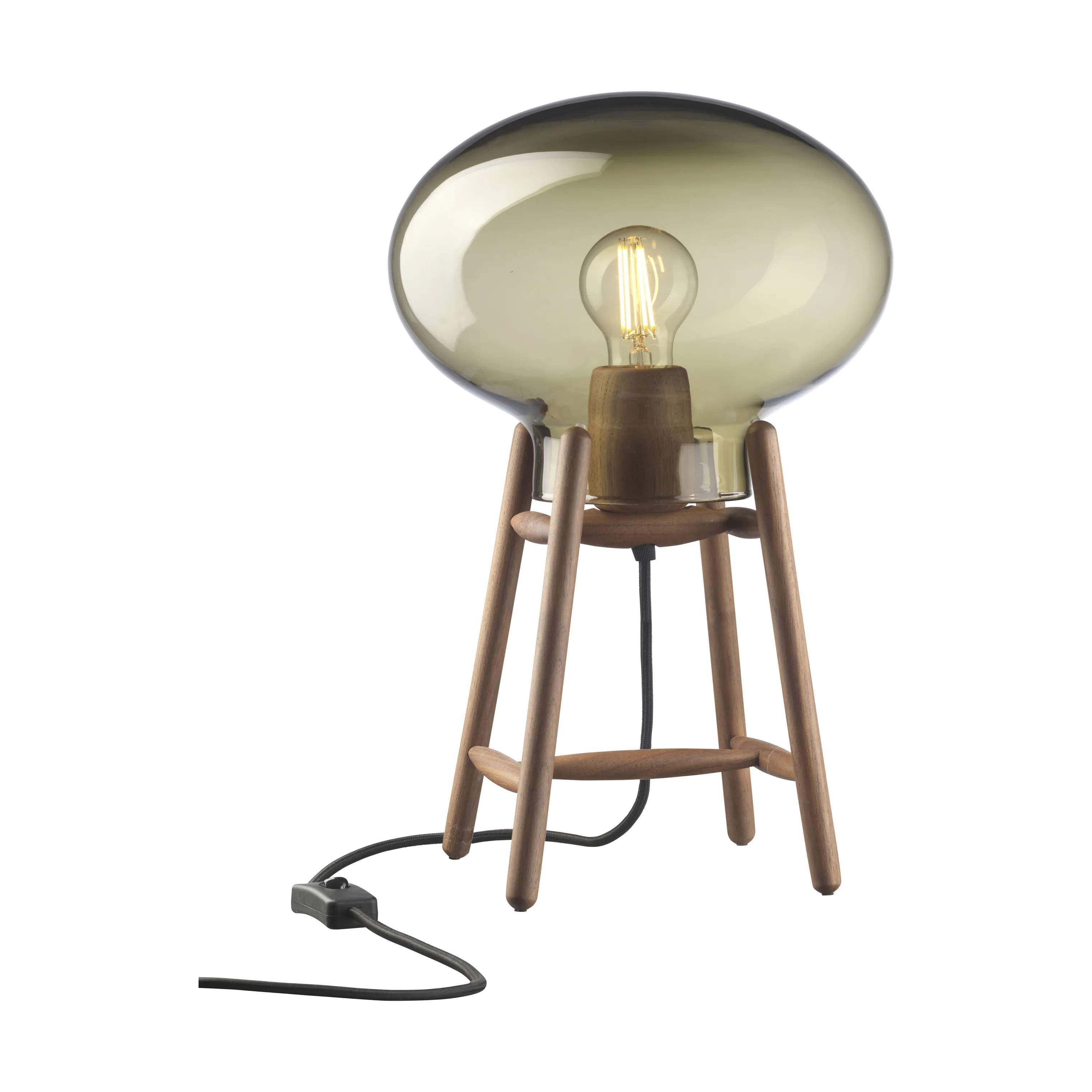 U4 Hiti Bordlampe, røgfarvet glas, large