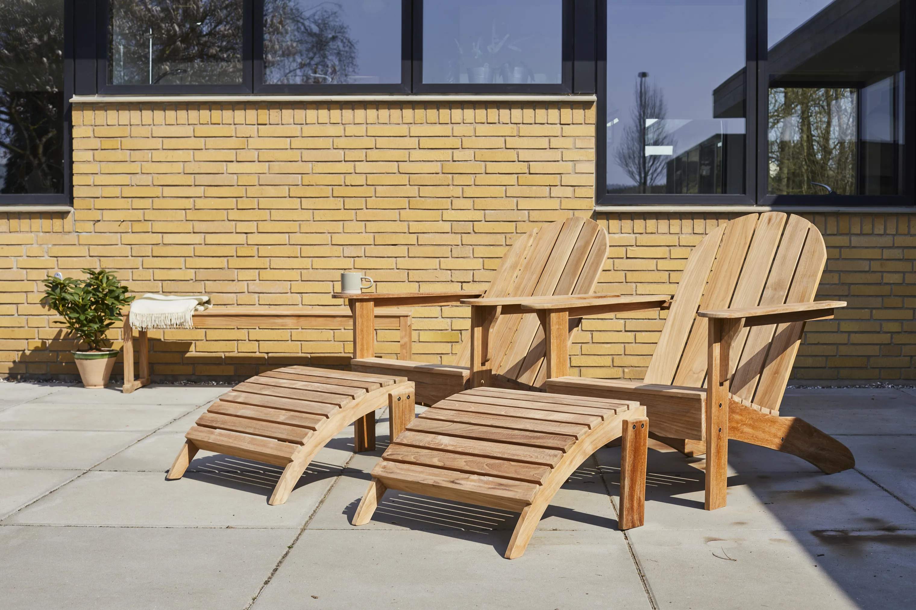 cinas Loungestole Adirondack Fodskammel i Teak, 2