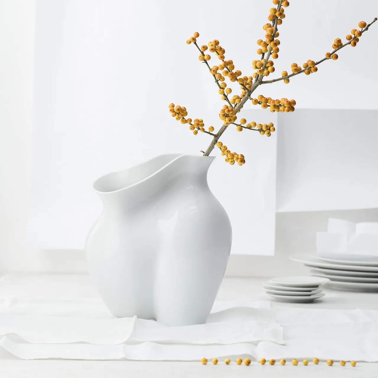 Rosenthal Vaser La Chute Vase i Hvid, 24,5 cm, 2