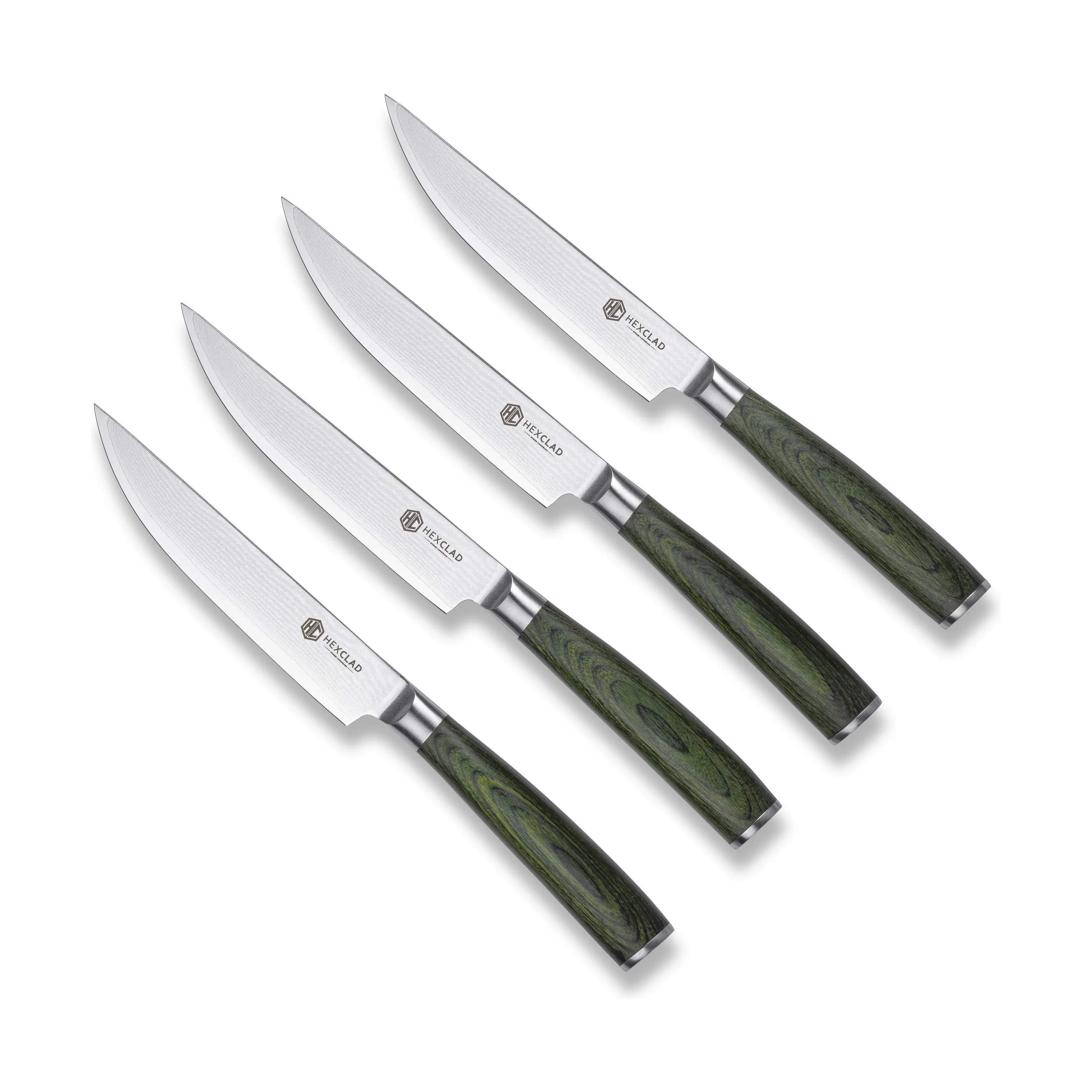 Steakkniv - 4 stk., sølvfarvet/grøn, large