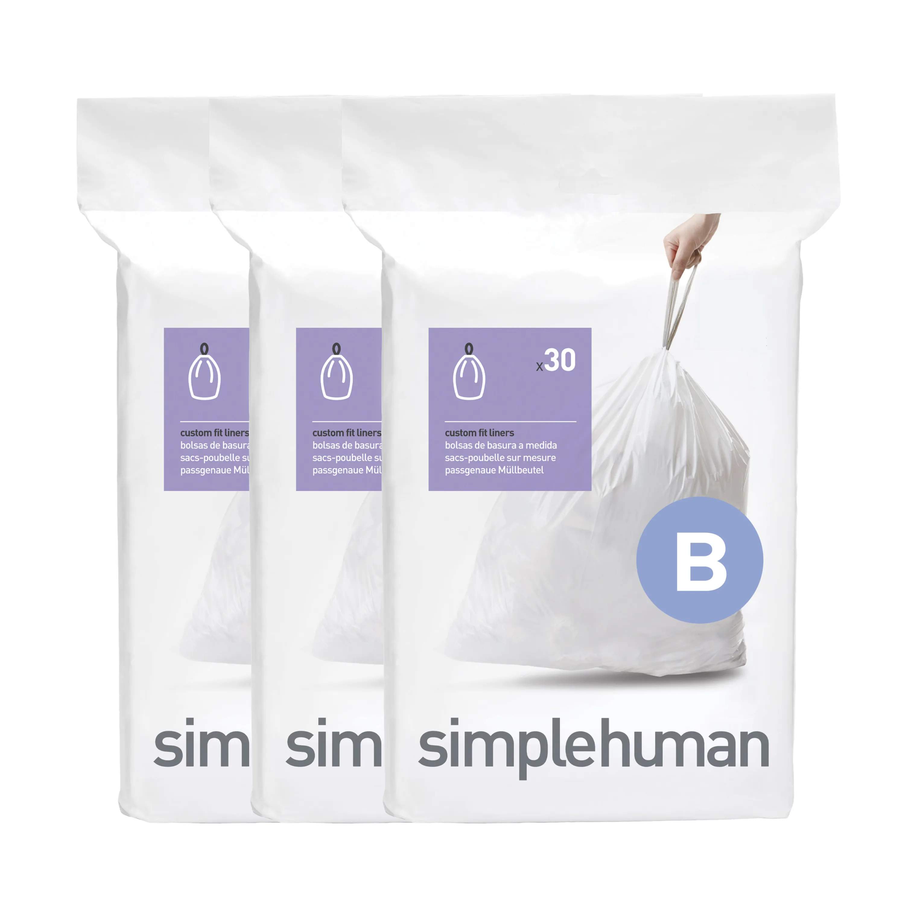 Simplehuman Affaldsposer Affaldsposer kode B - 90 stk. i B - 6 liter, 3