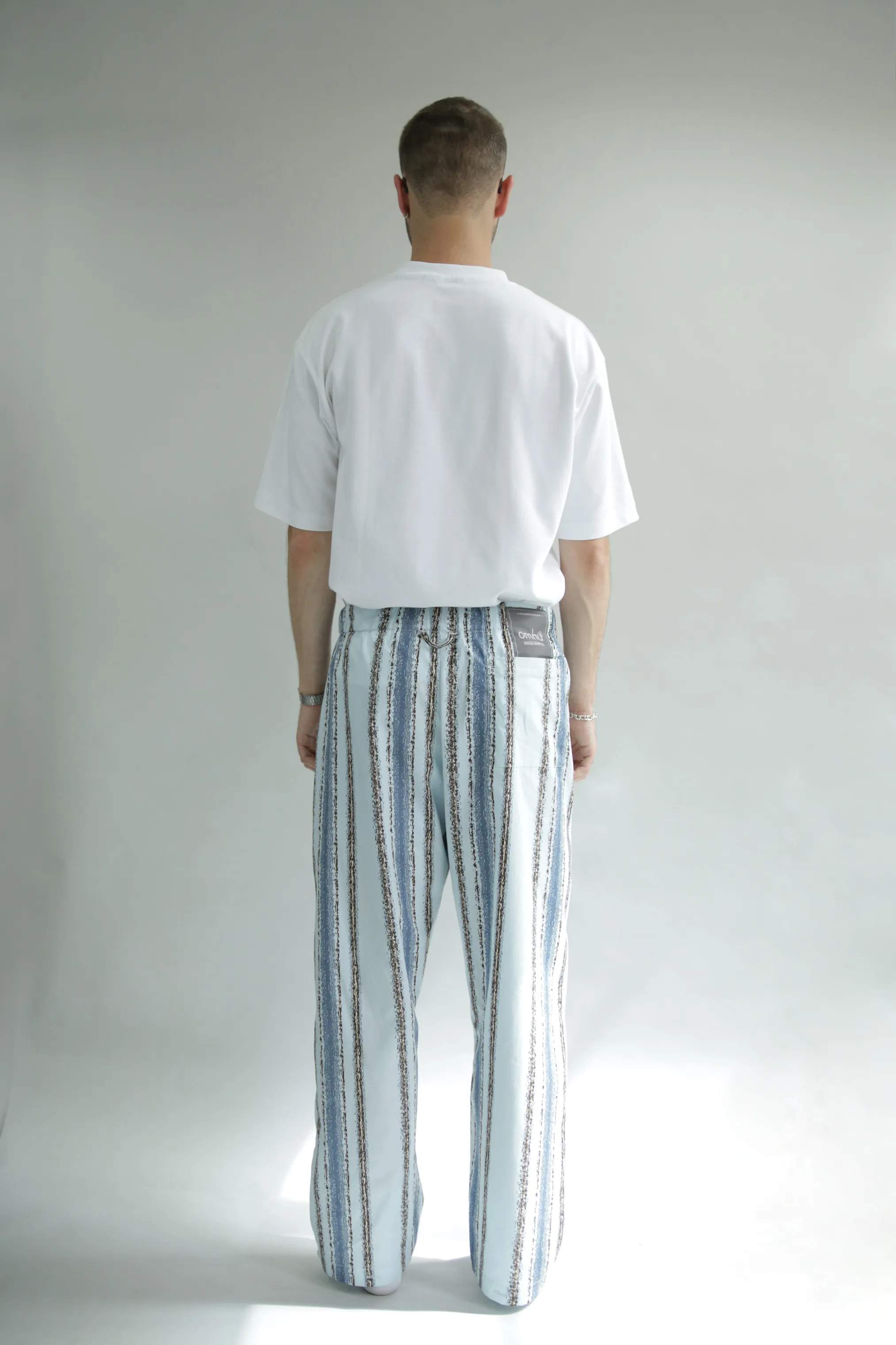 omhu x Mads Barfod Pyjamas Wave Grid Slumber Pyjamasbukser i Aqua, M/L, 4