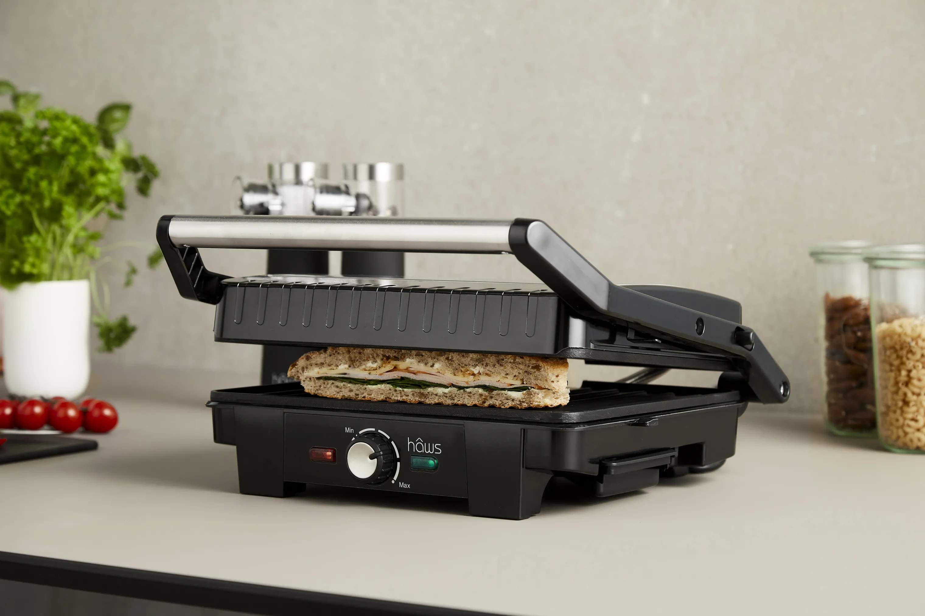 Hâws Bordgrill Paninigrill i sort/stål, 2
