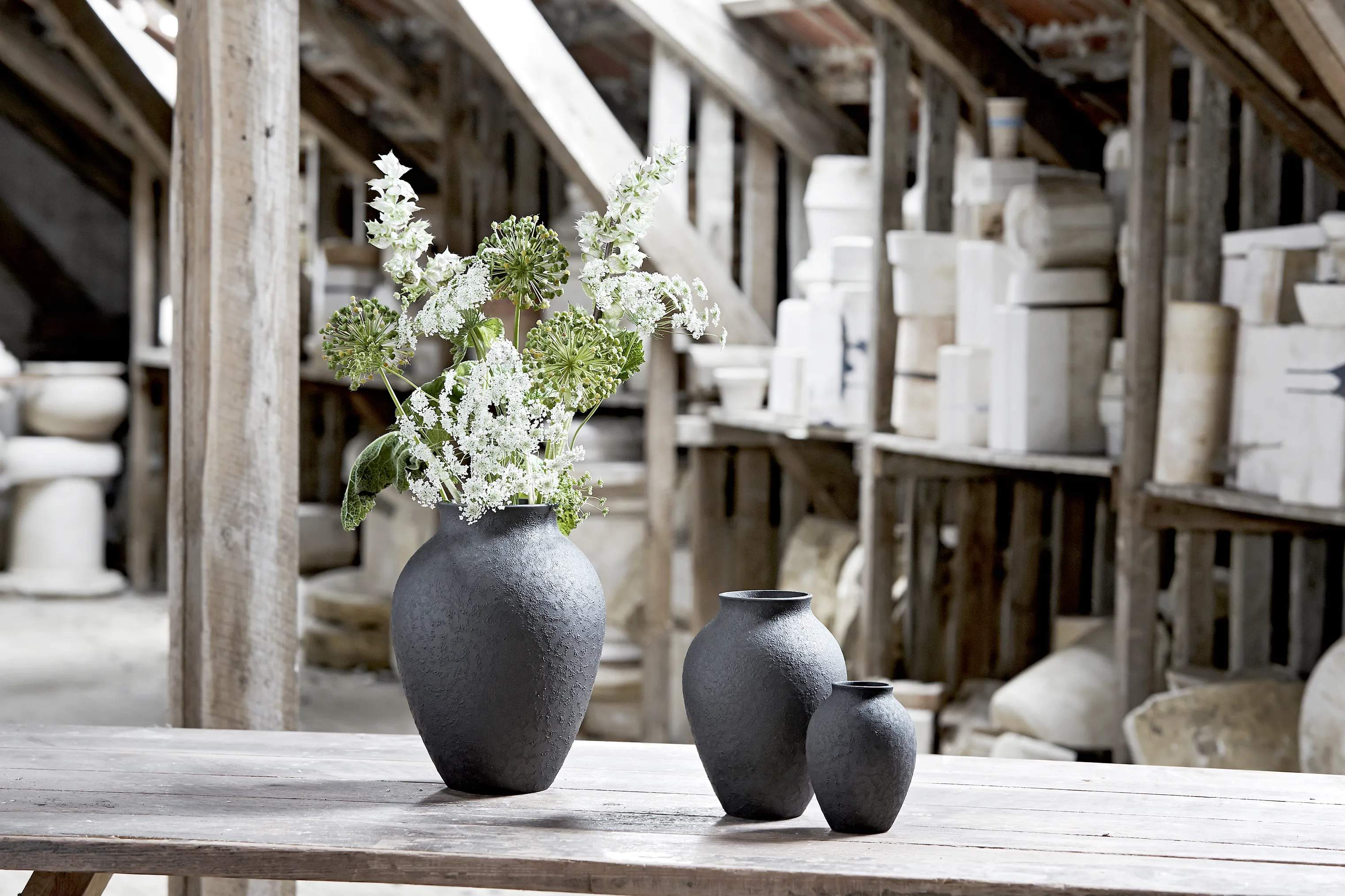 Knabstrup Keramik Vaser Vase i Sort, 27 cm, 2