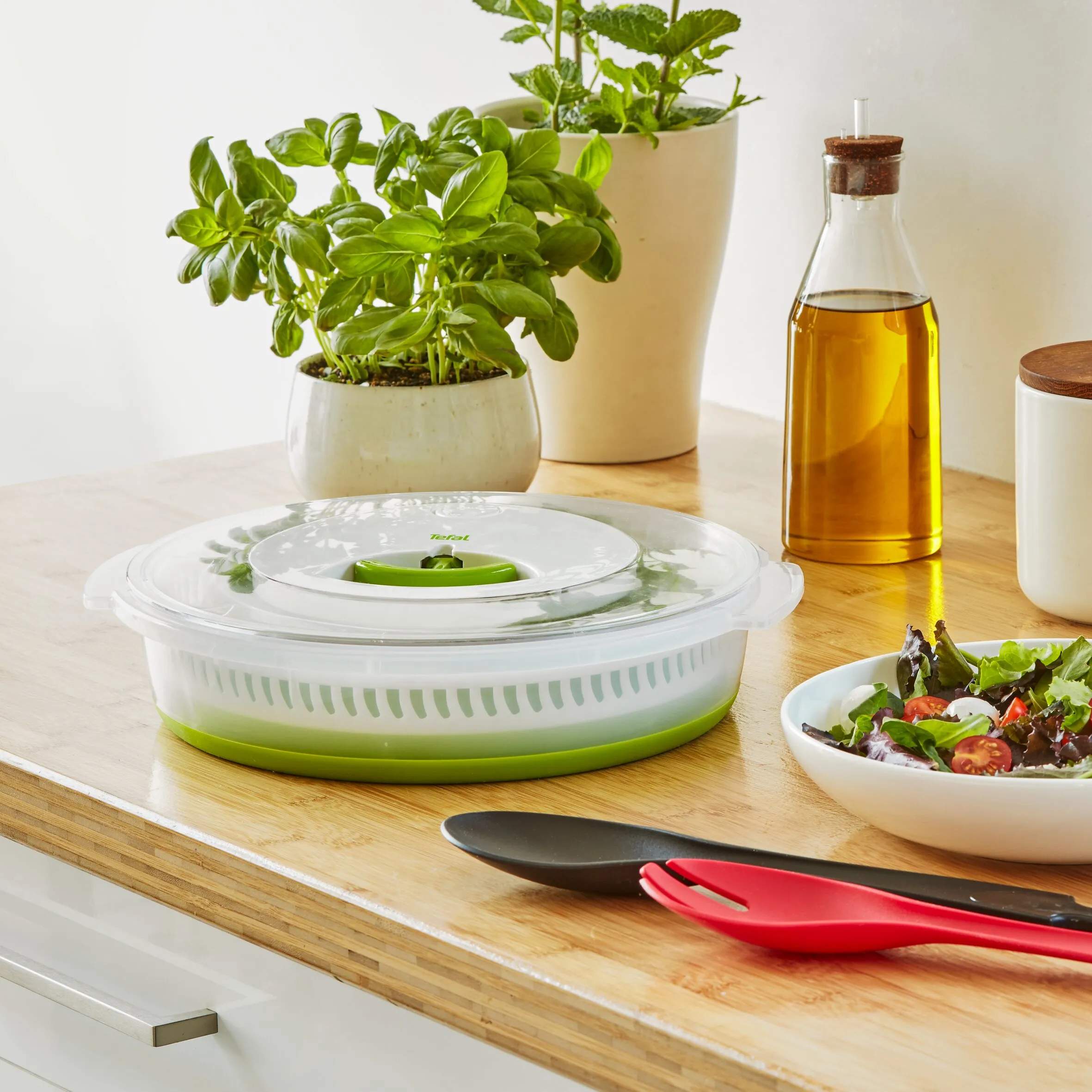 Tefal Salatslynger Foldbar Salatslynge i Grøn / Hvid, 3