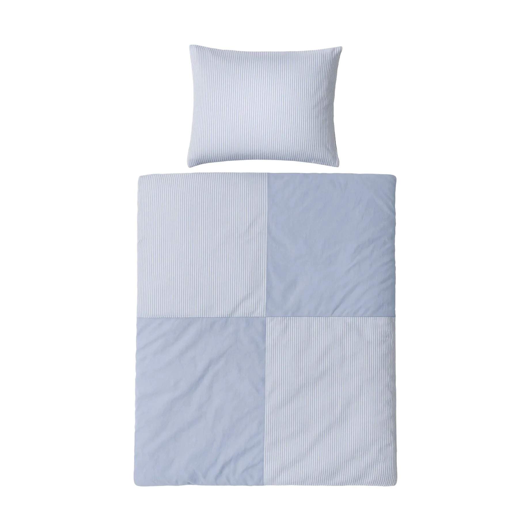 Patchwork Sengetøj, blå, large