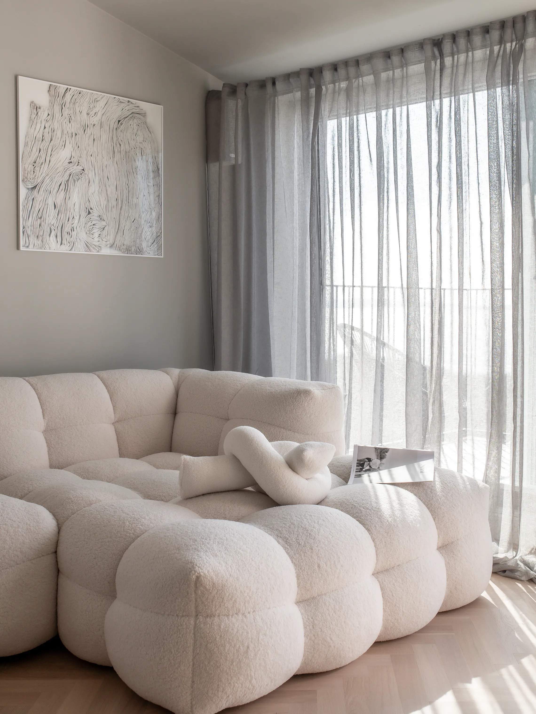 Svanefors Gardiner og gardinstænger Diana Gardin i Grå, H300 x B280 cm, 2