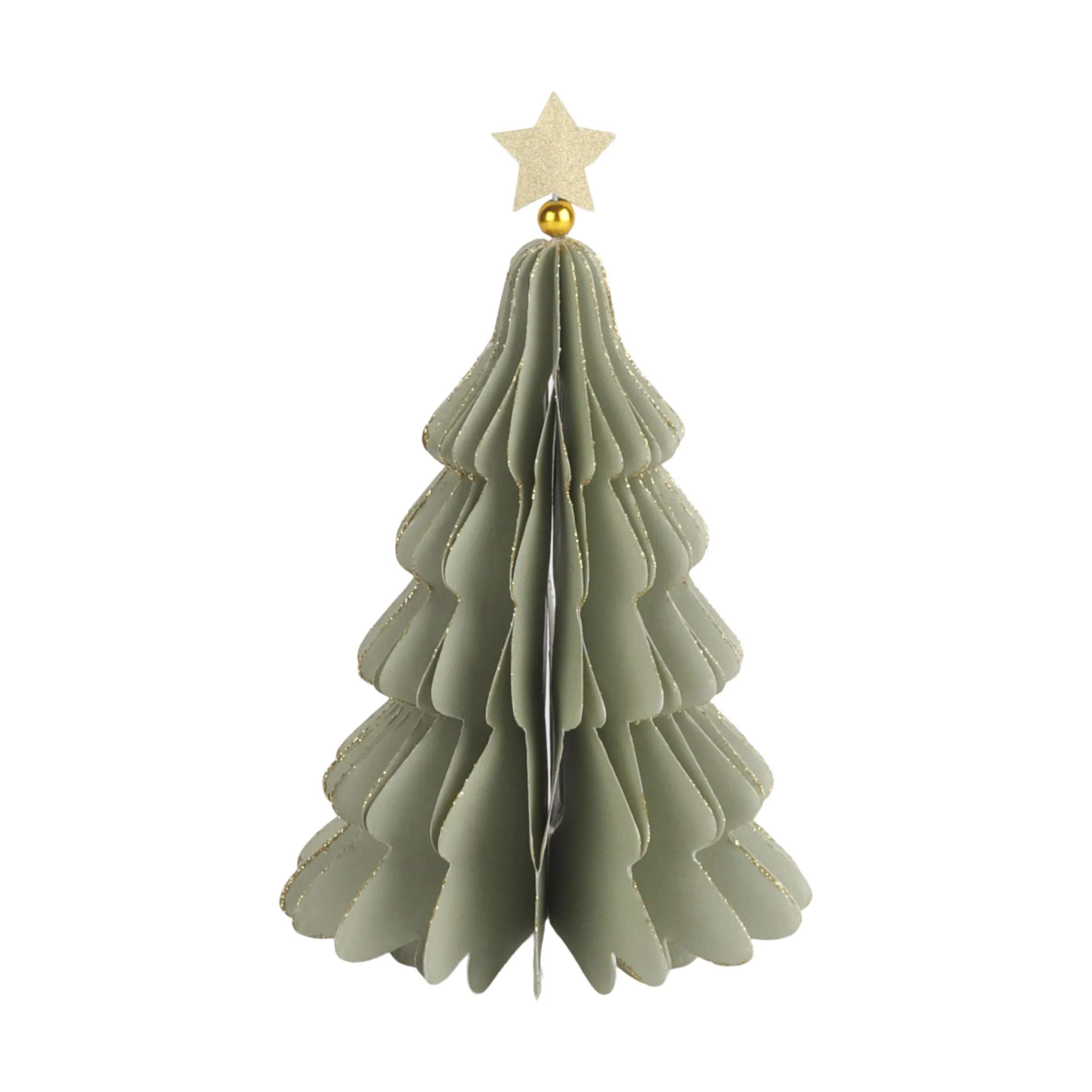 Casa Christmas Julefigurer Papir juletræ i Mørkegrøn, 17,5 cm, 1