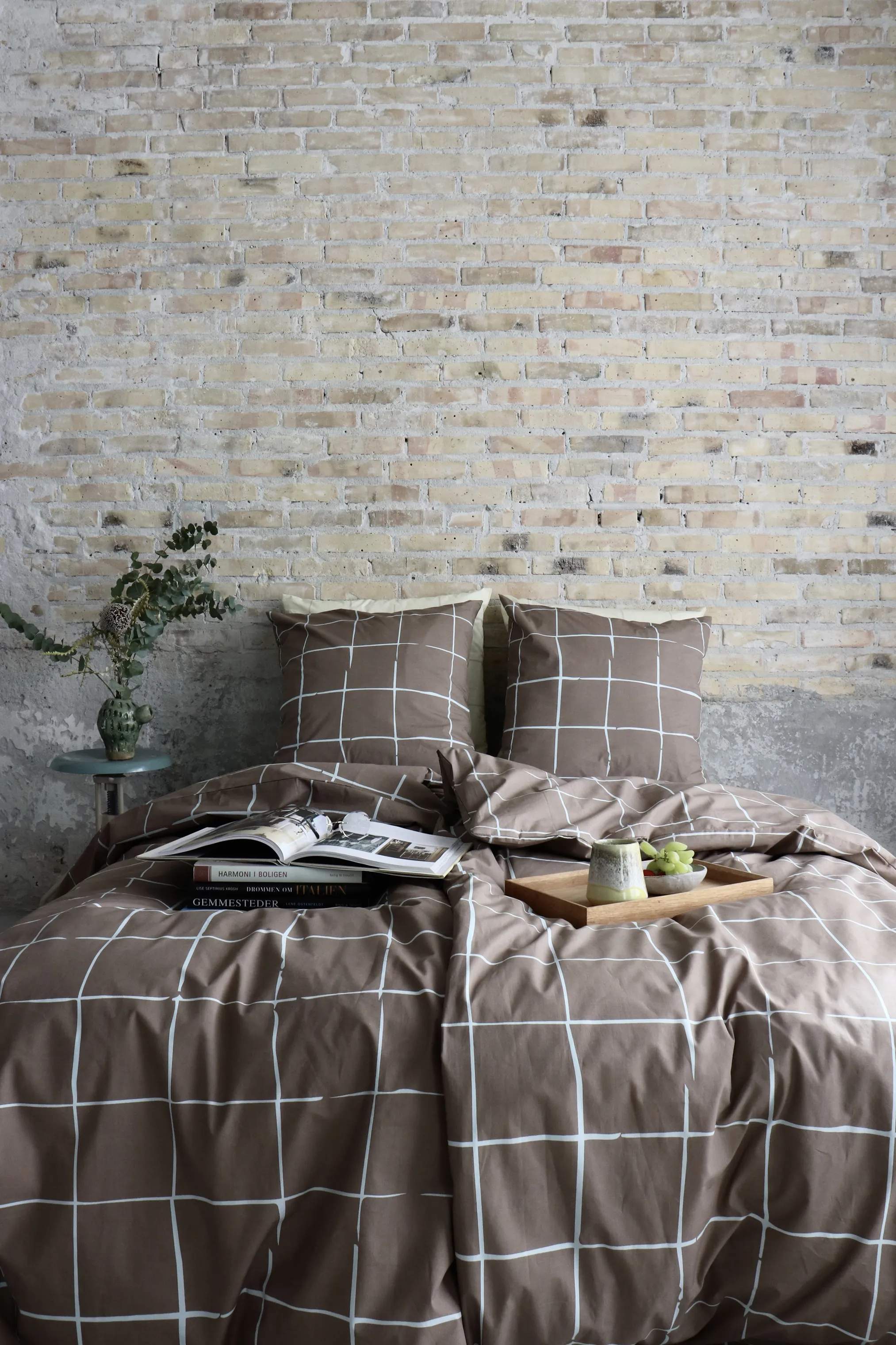 omhu x Mads Barfod Sengetøj Wave Grid Sengetøj i Taupe, B140 x L200 cm, 6