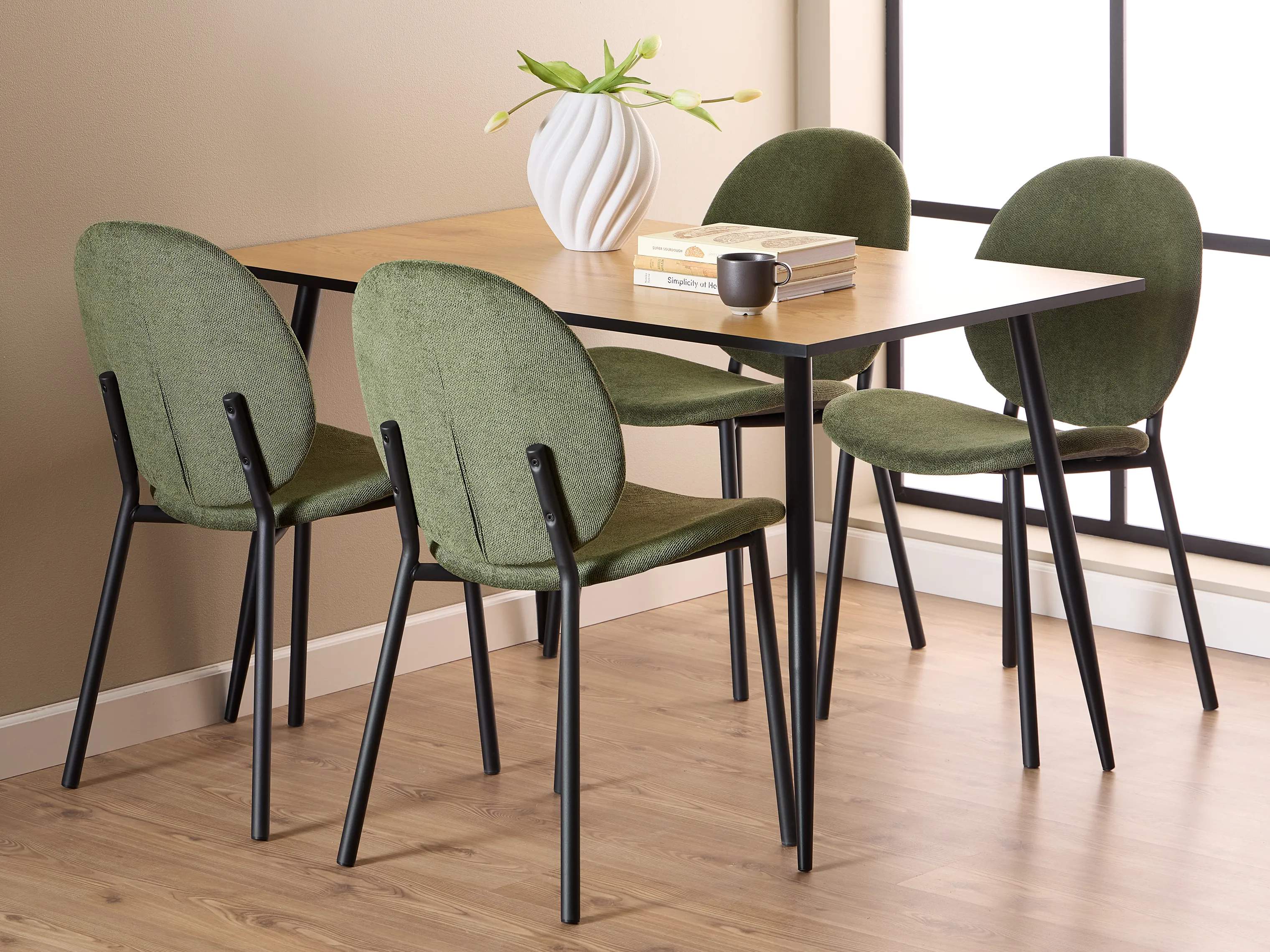 CASA Living Spiseborde Wilma Spisebordssæt - 5 dele i Natur/grøn, 1