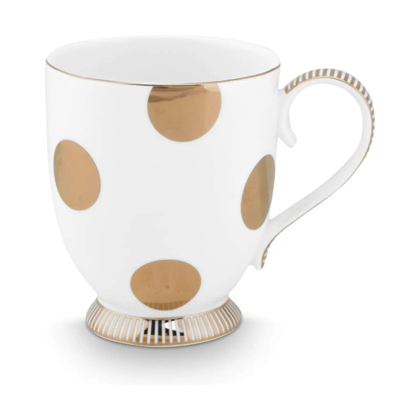 PIP Studio Krus og kopper med hank Dot Delight Krus - 2 stk. i Hvid / Guld, 4
