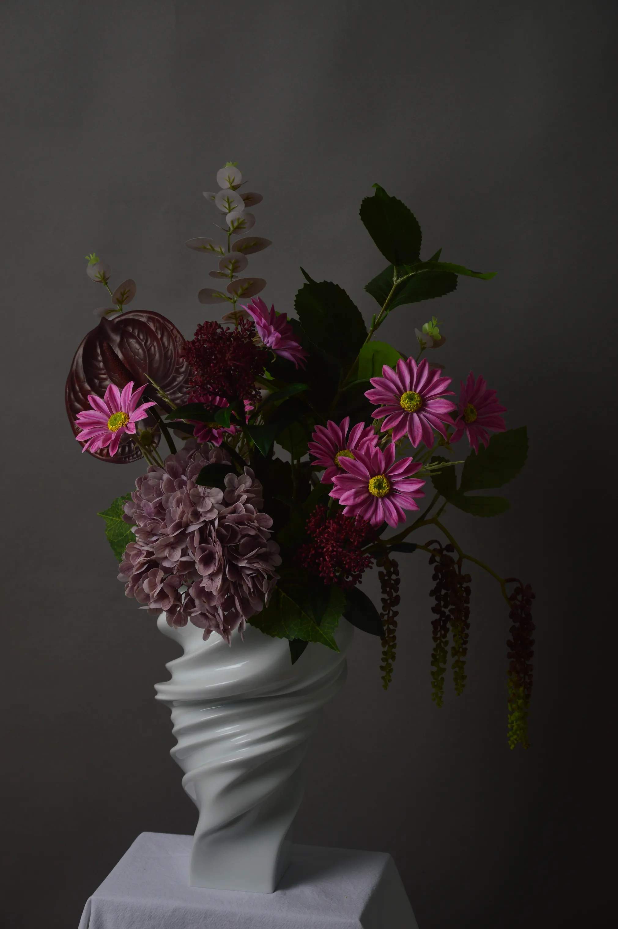 Fleuristc Kunstige blomster Pinky Promise Buket i 8 stilke, 3