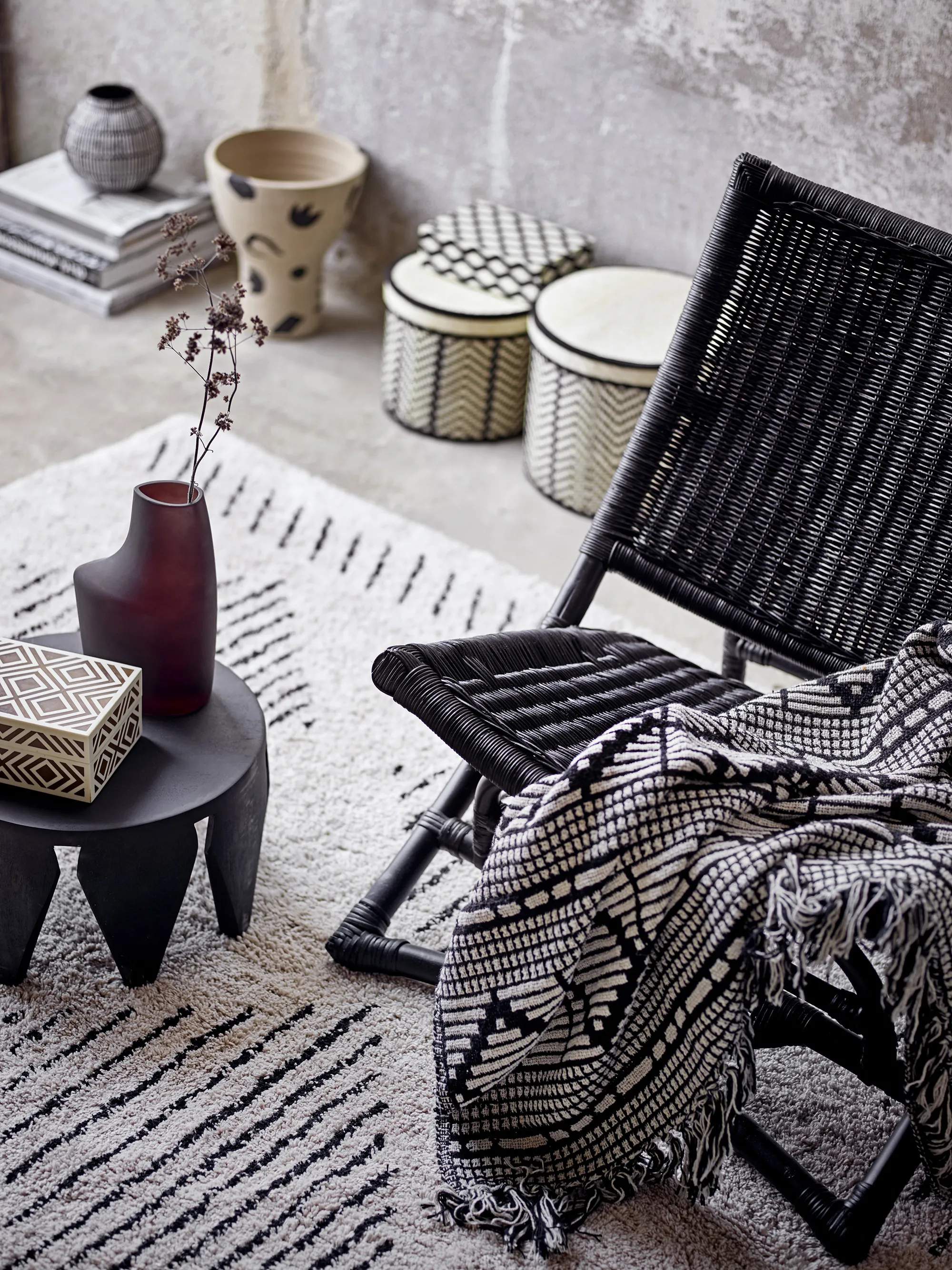 Bloomingville Lænestole Baz Loungestol i Black, 2