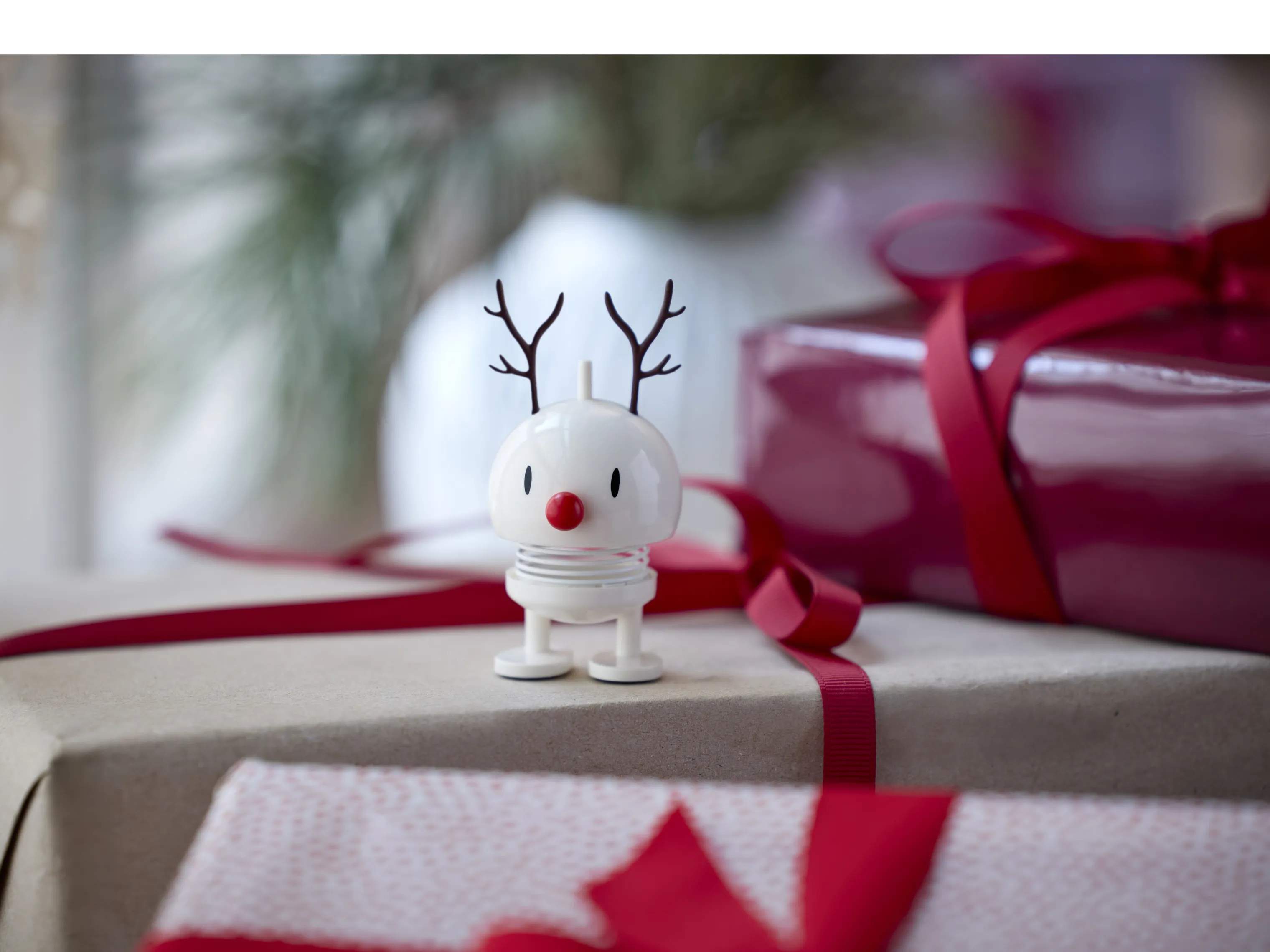 Hoptimist Julefigurer Bumble - Rensdyr i Hvid, 2