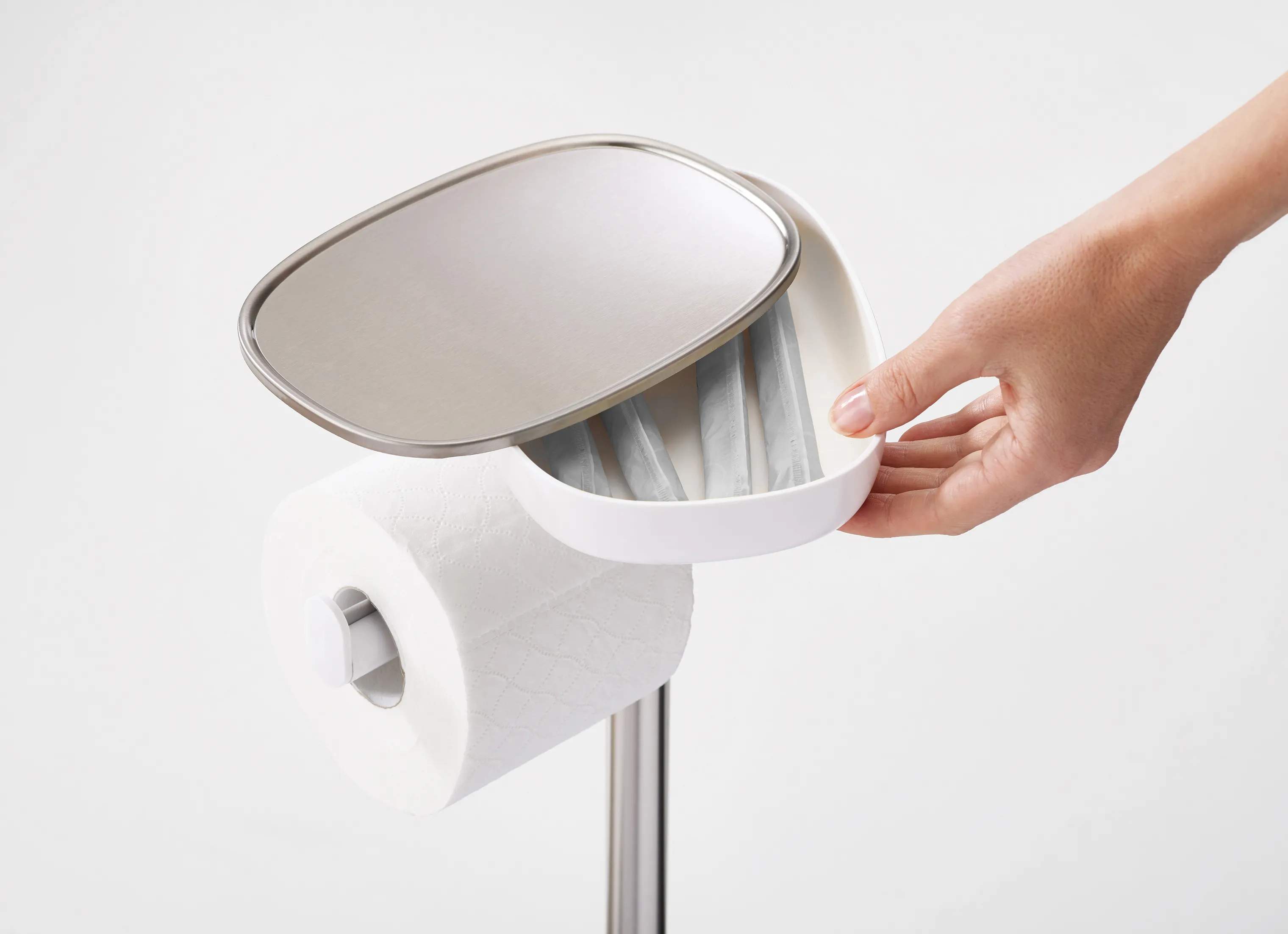 Joseph Joseph Toiletbørster Easystore Toiletpapirholder i hvid;sølv, 68, 2
