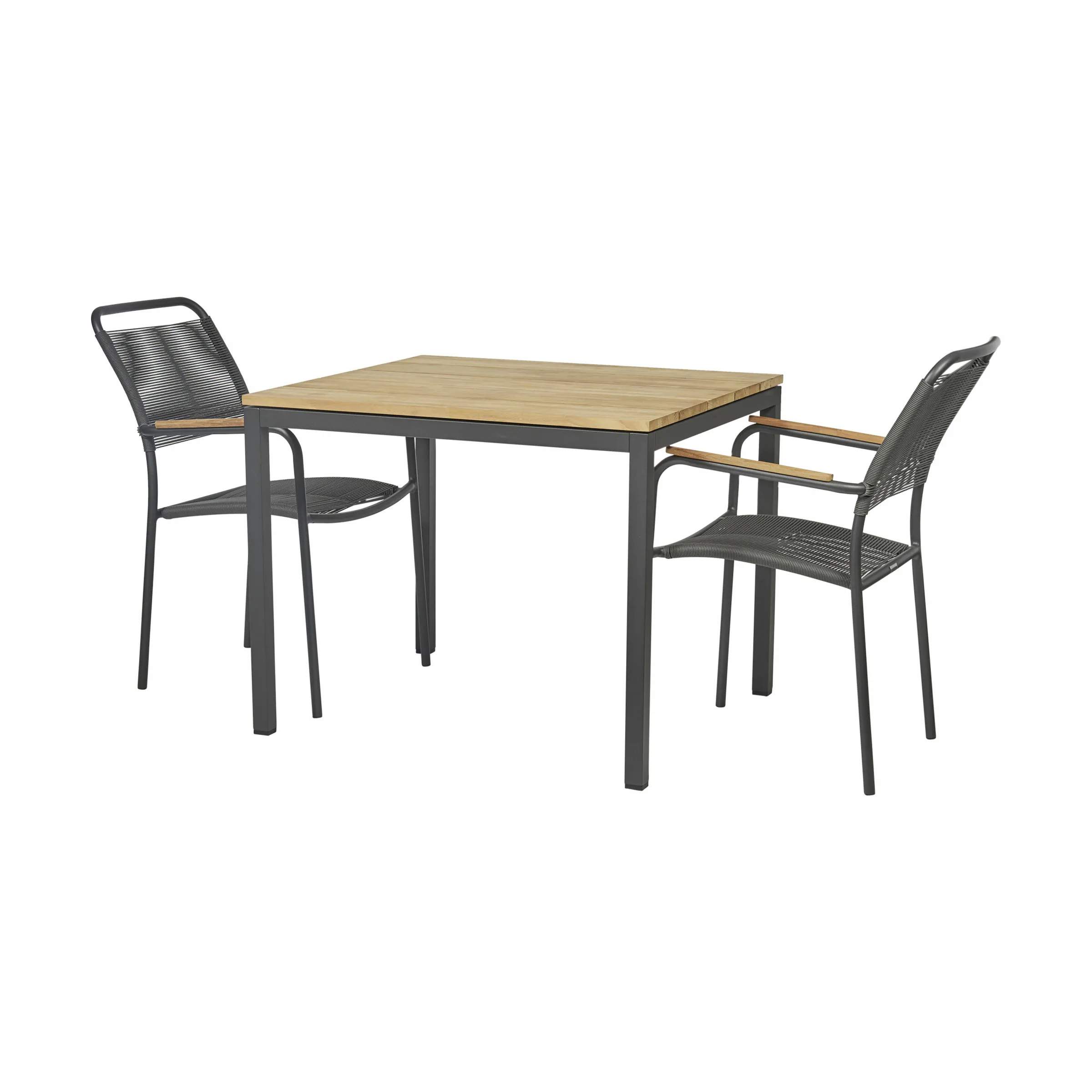 Toscana Verona Havemøbelsæt - 1 bord og 2 stole, antracit, large