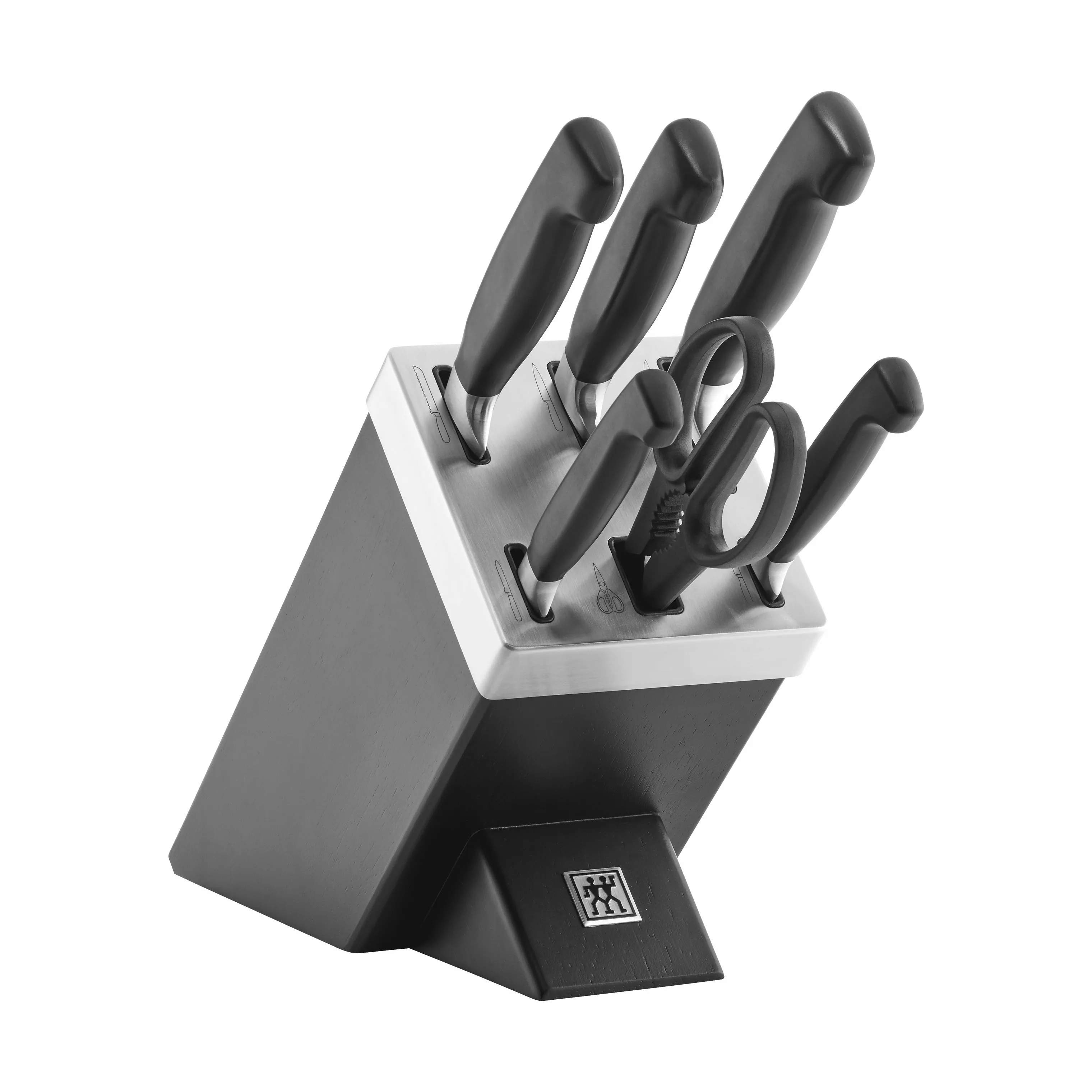 Zwilling Knivblokke med knive Four Star Knivblok - 7 dele i Sort, 3