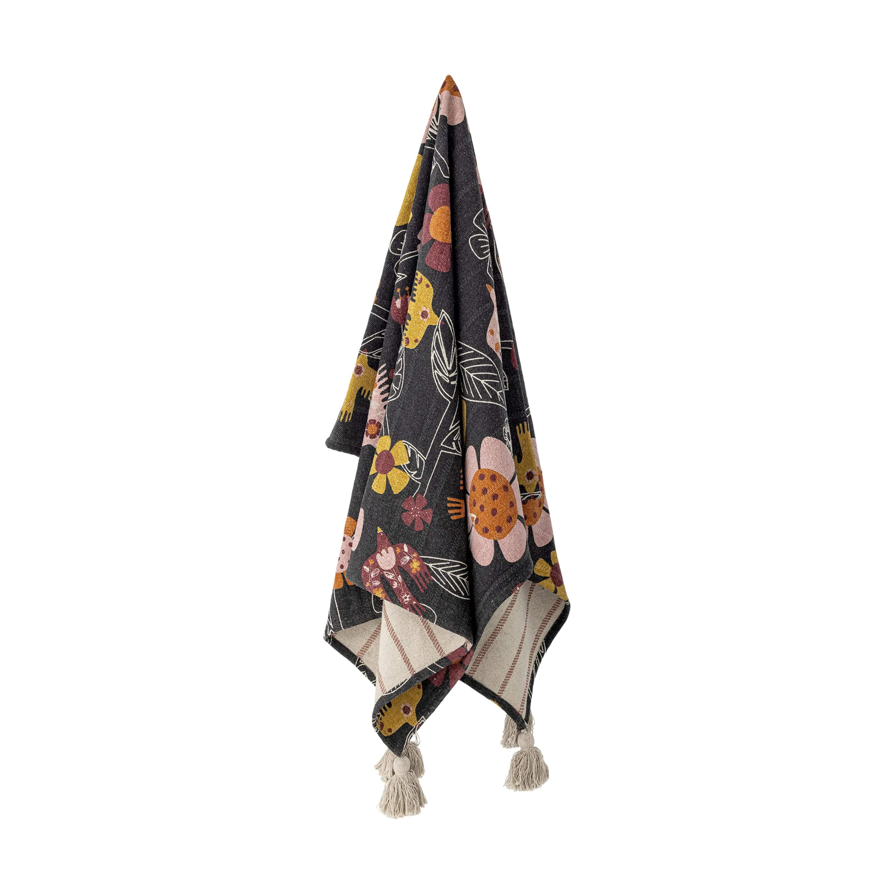 Bloomingville Plaider Vivielle Plaid i Sort/multifarvet, 4
