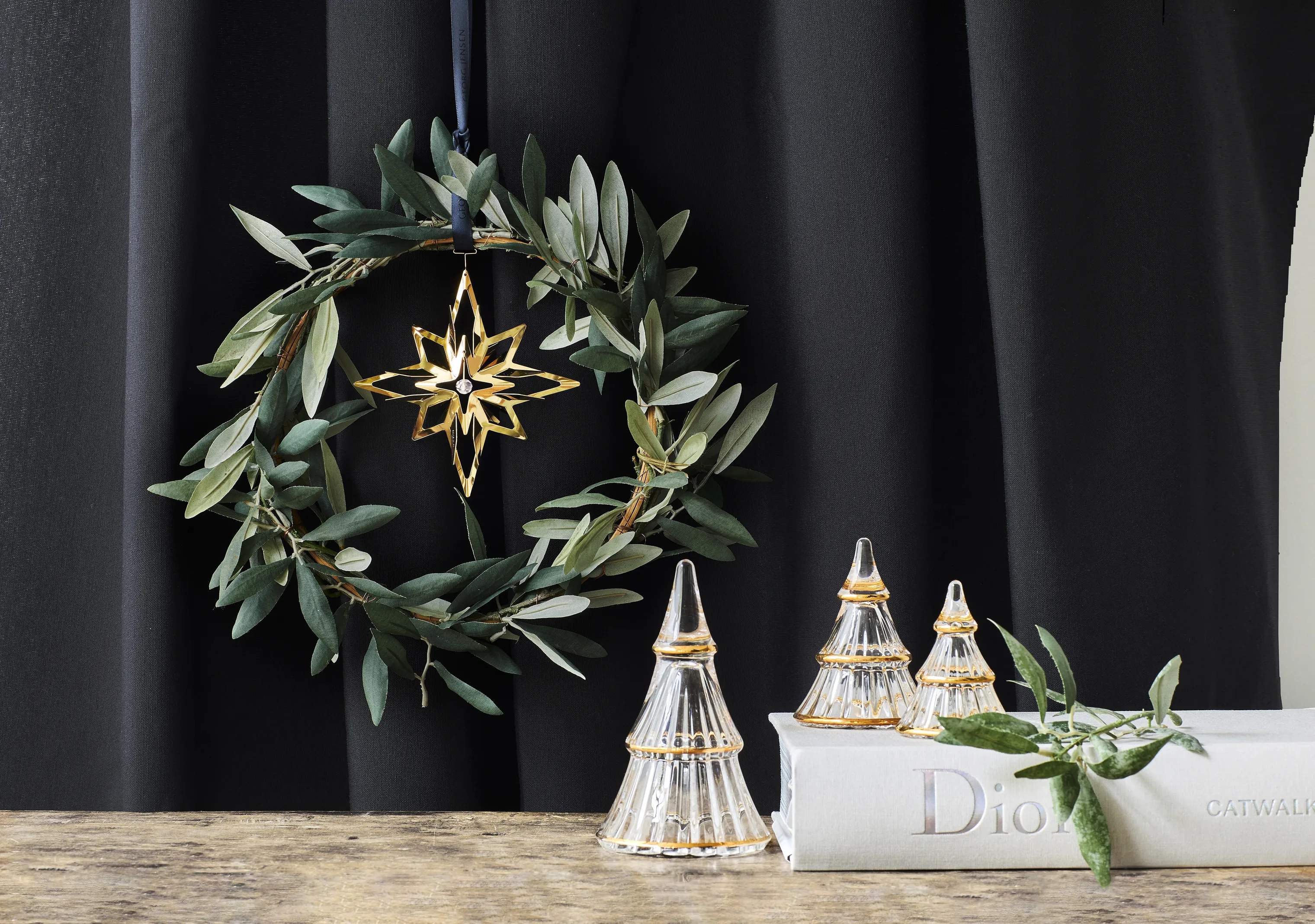 Holmegaard Julefigurer Fairytales Juletræ - 3 stk. i Klar med guld, 3