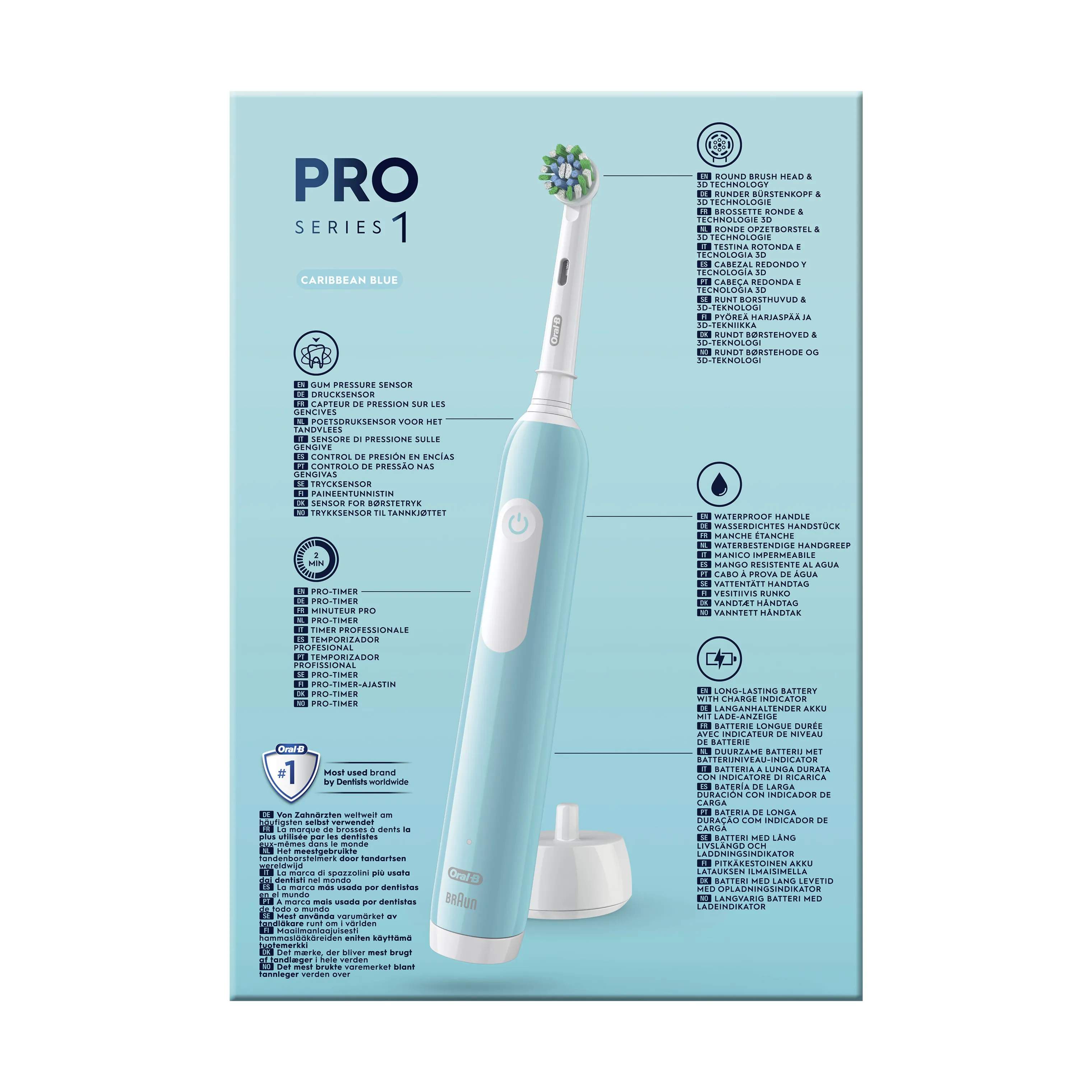 Oral-B Eltandbørster Pro1 Duo Elektrisk Tandbørste - 2 stk. i Black/Turquoise, 2