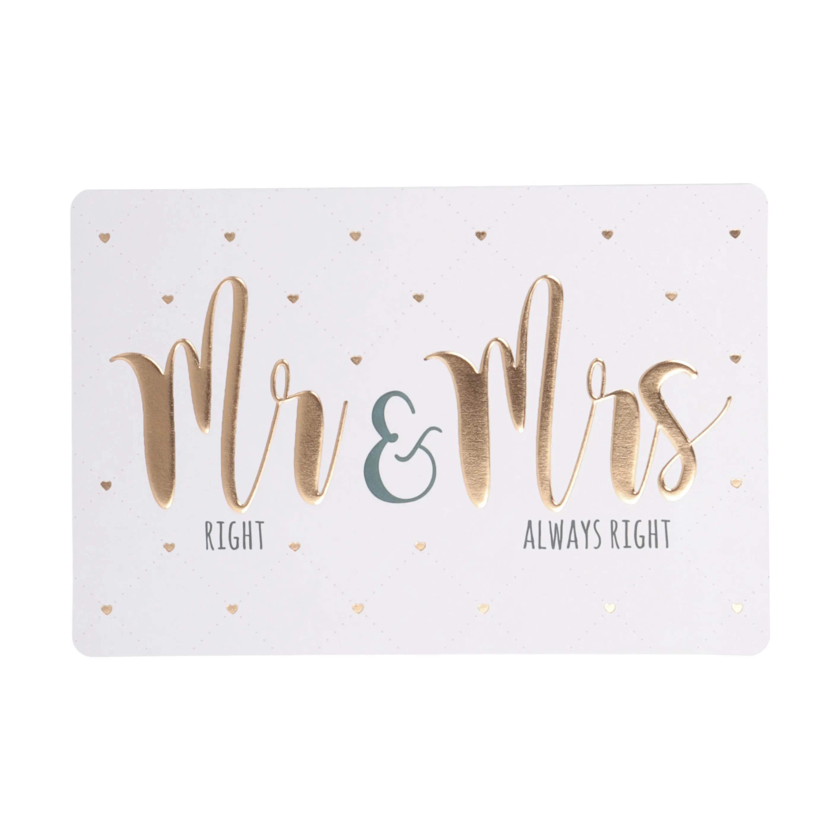 Kort - Mr. Right & Mrs. Always Right, hvid, large