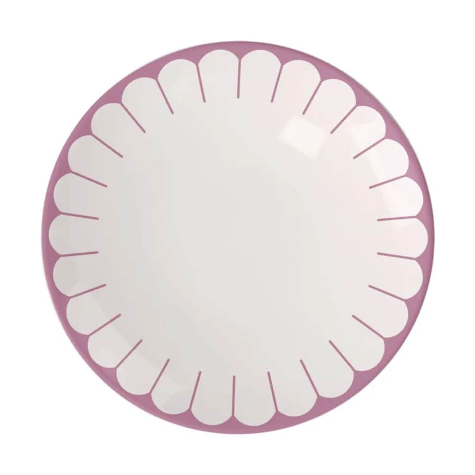 Fleur Cassis Tallerken, hvid/pink, large