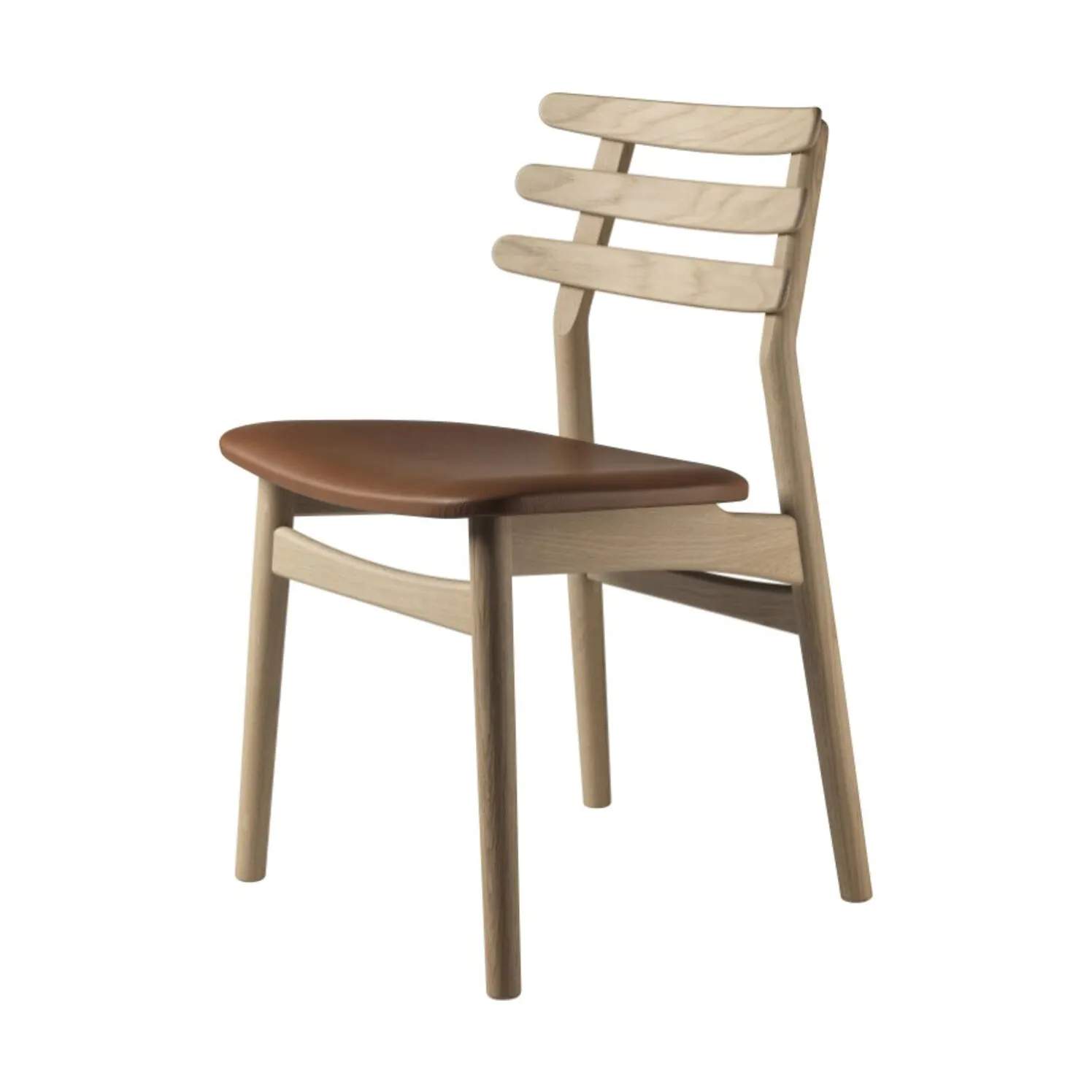FDB Møbler Spisebordsstole J48 Spisebordstol i Sort/egetræ, 78,5 cm, 3