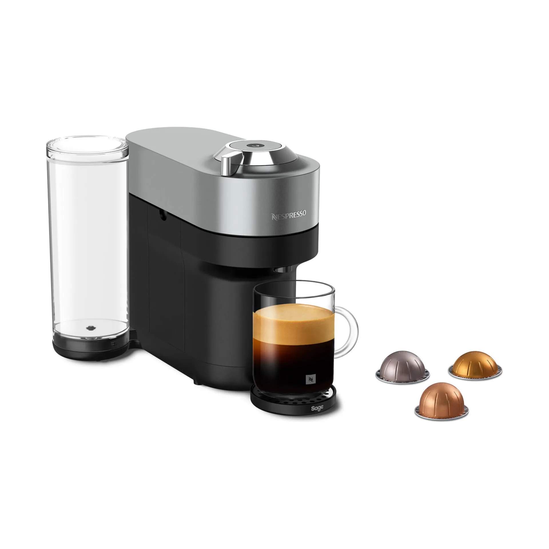 Sage Nespresso kapselmaskiner Vertuo Pop+ Deluxe Kapsel Kaffemaskine i Titan, 3