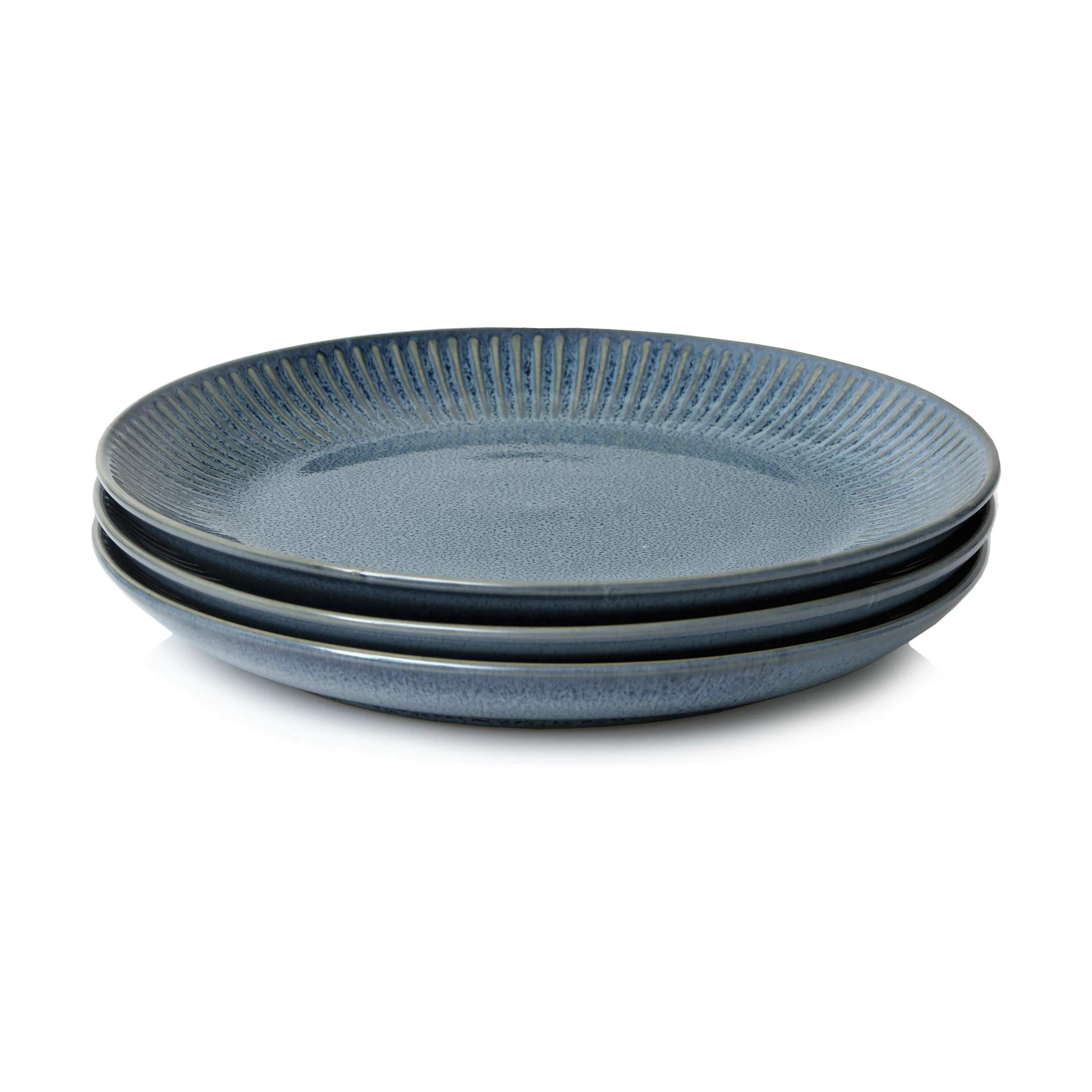 CASA Living Frokosttallerkener Sofia Riflet Tallerken i Blå, 22 cm, 5