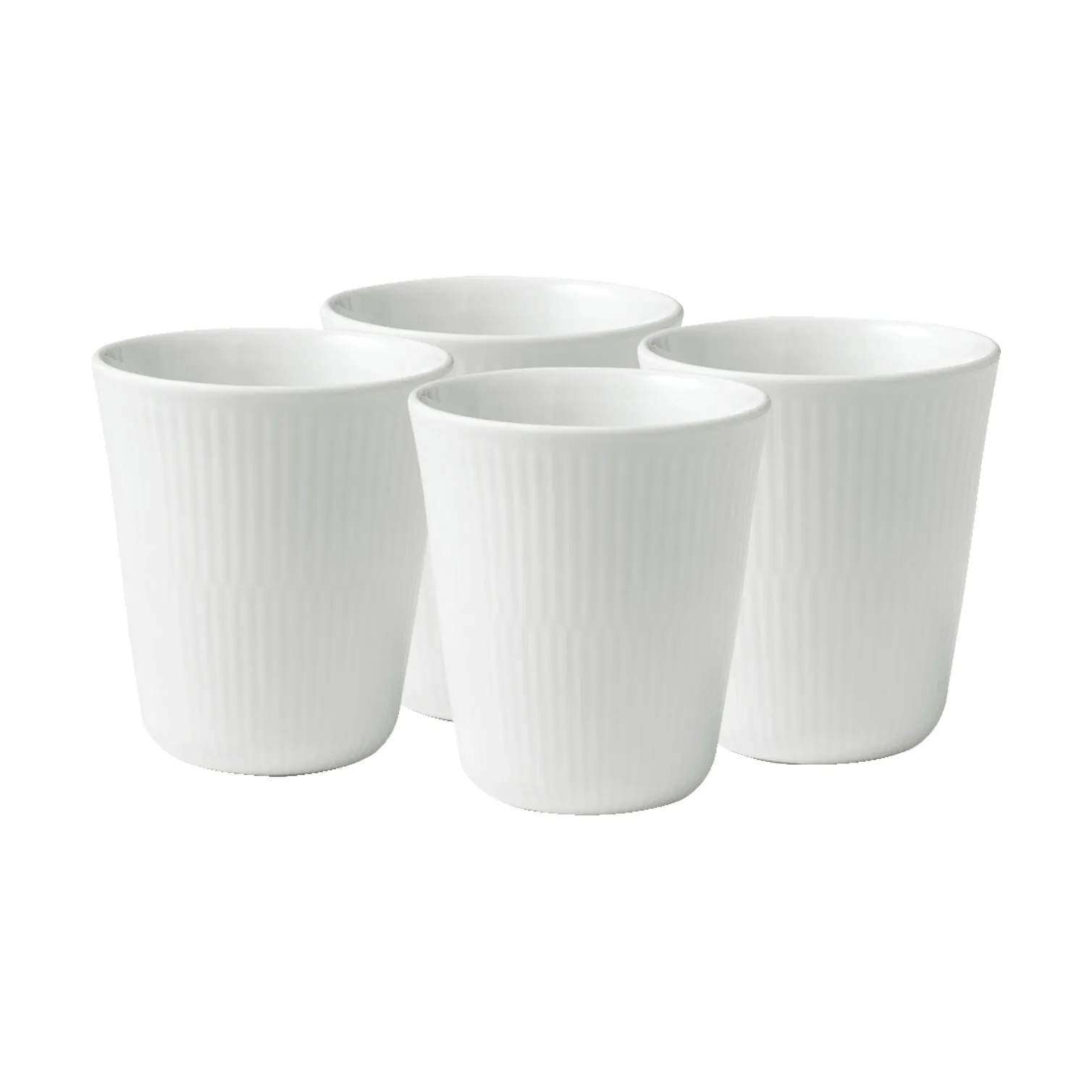 Royal Copenhagen Krus og kopper uden hank Hvid Riflet Termokopper - 4 stk. i Hvid, 29 cl, 1