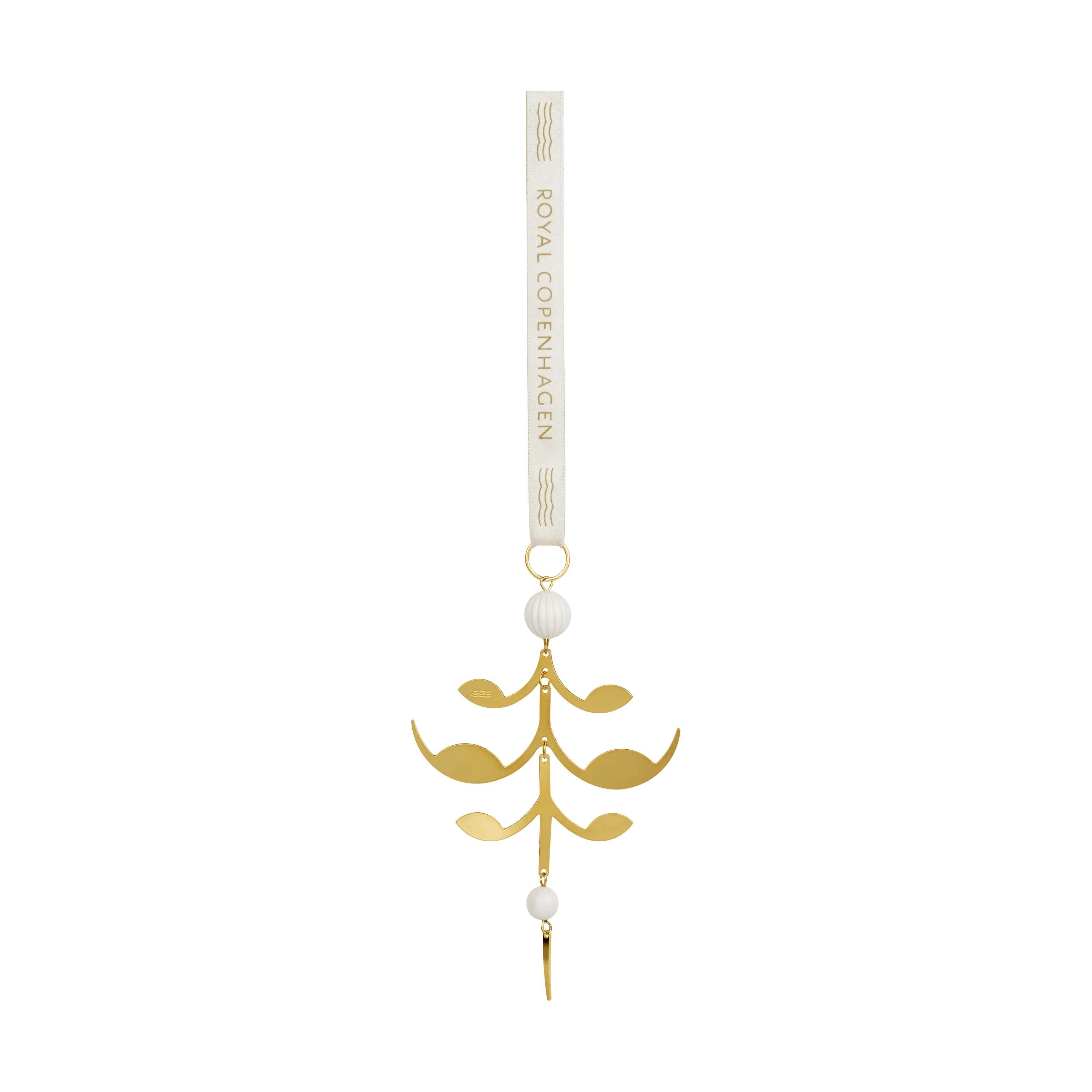 Juleornament - Palmette, guldfarvet, large