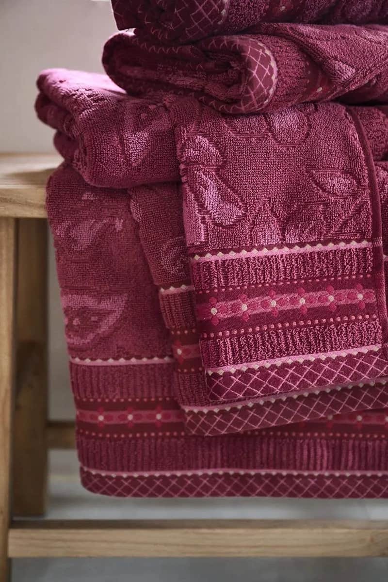 PIP Studio Håndklæder Jasmin Jacquard Håndklæde i Pink, B70 x L140 cm, 2
