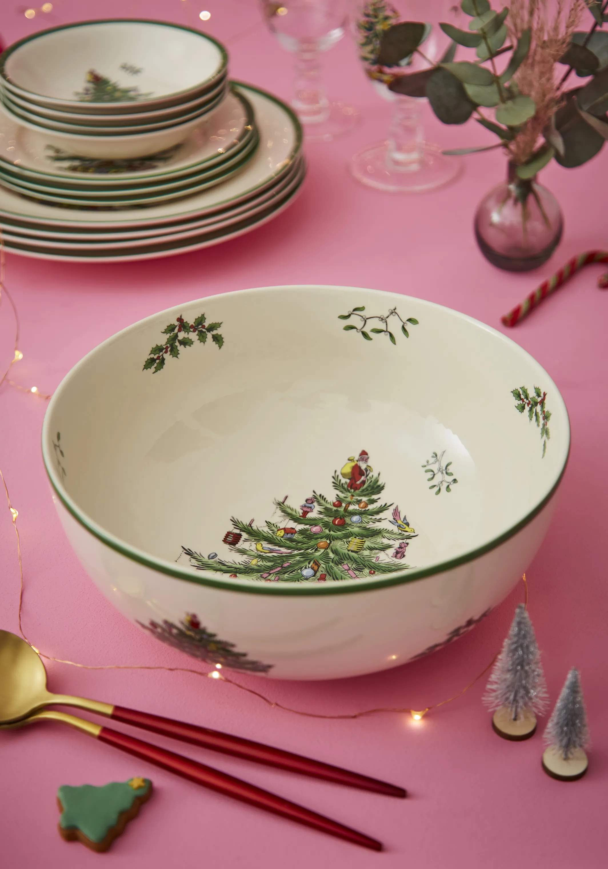 Spode Serveringsskåle Christmas Tree Serveringsskål i Hvid/grøn/rød, 3
