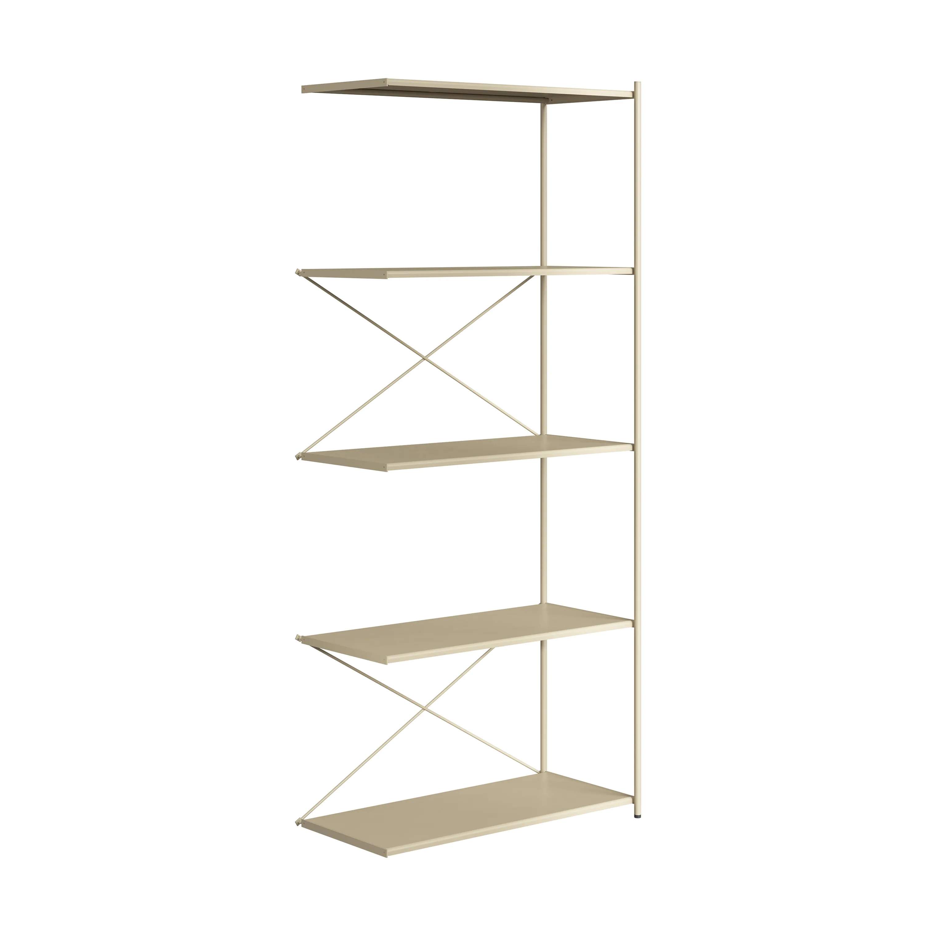 Novoform Reoler og tilbehør Arturo 5-Etagers tilbygningsreol i Desert Sand, 175 cm, 2
