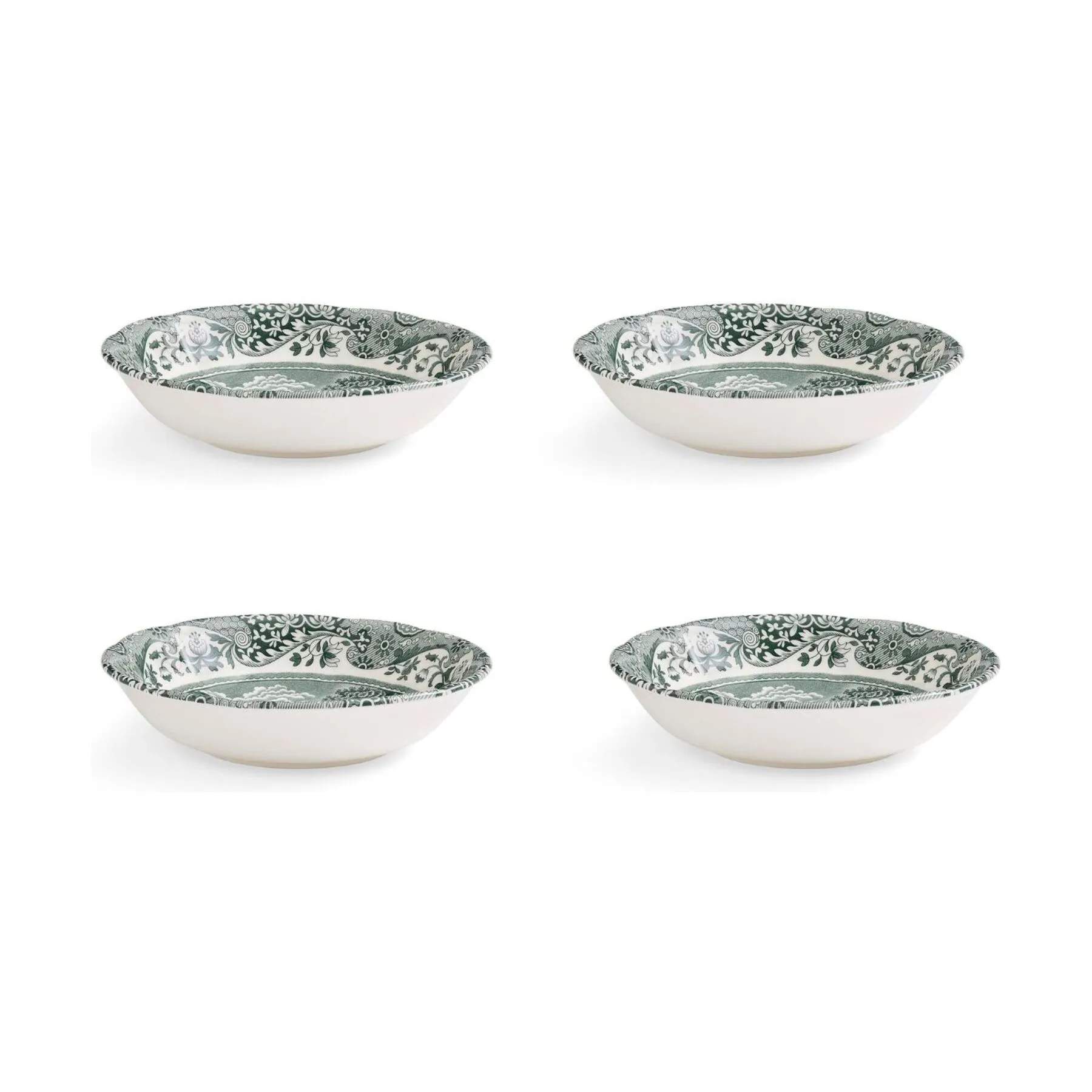Spode Serveringsskåle Heritage Green Italian Skål - 4 stk. i Grøn/hvid, 1