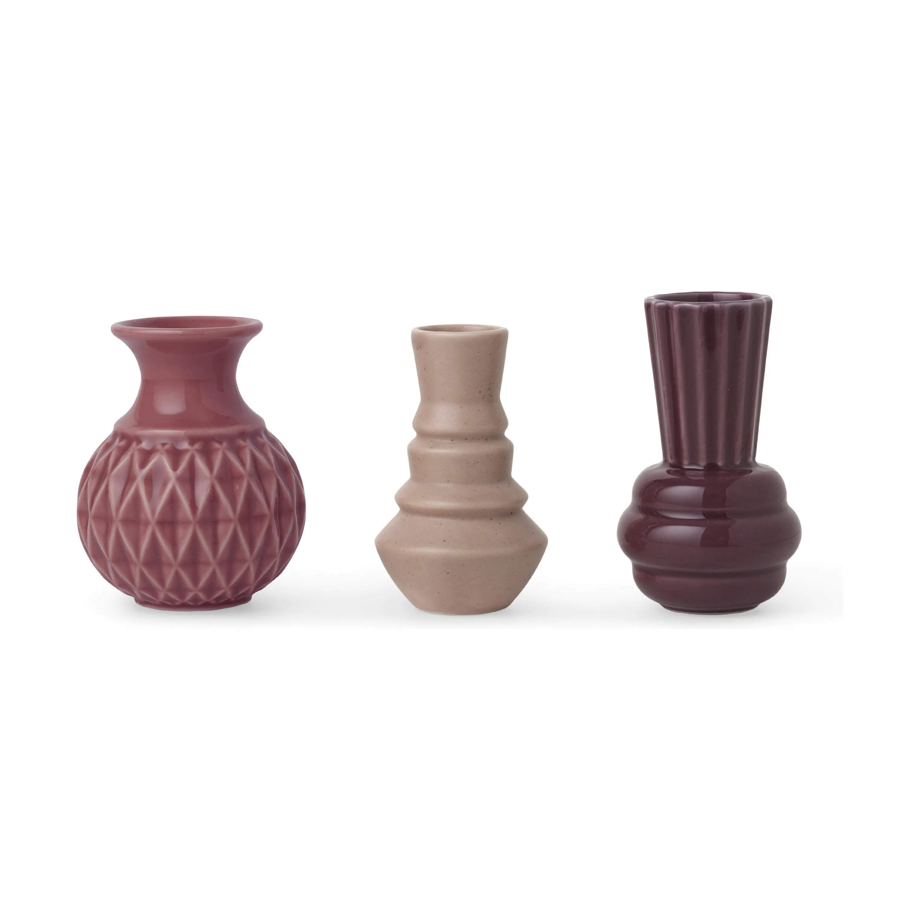 Samsurium Minibell Vase - 3 stk., rose, large