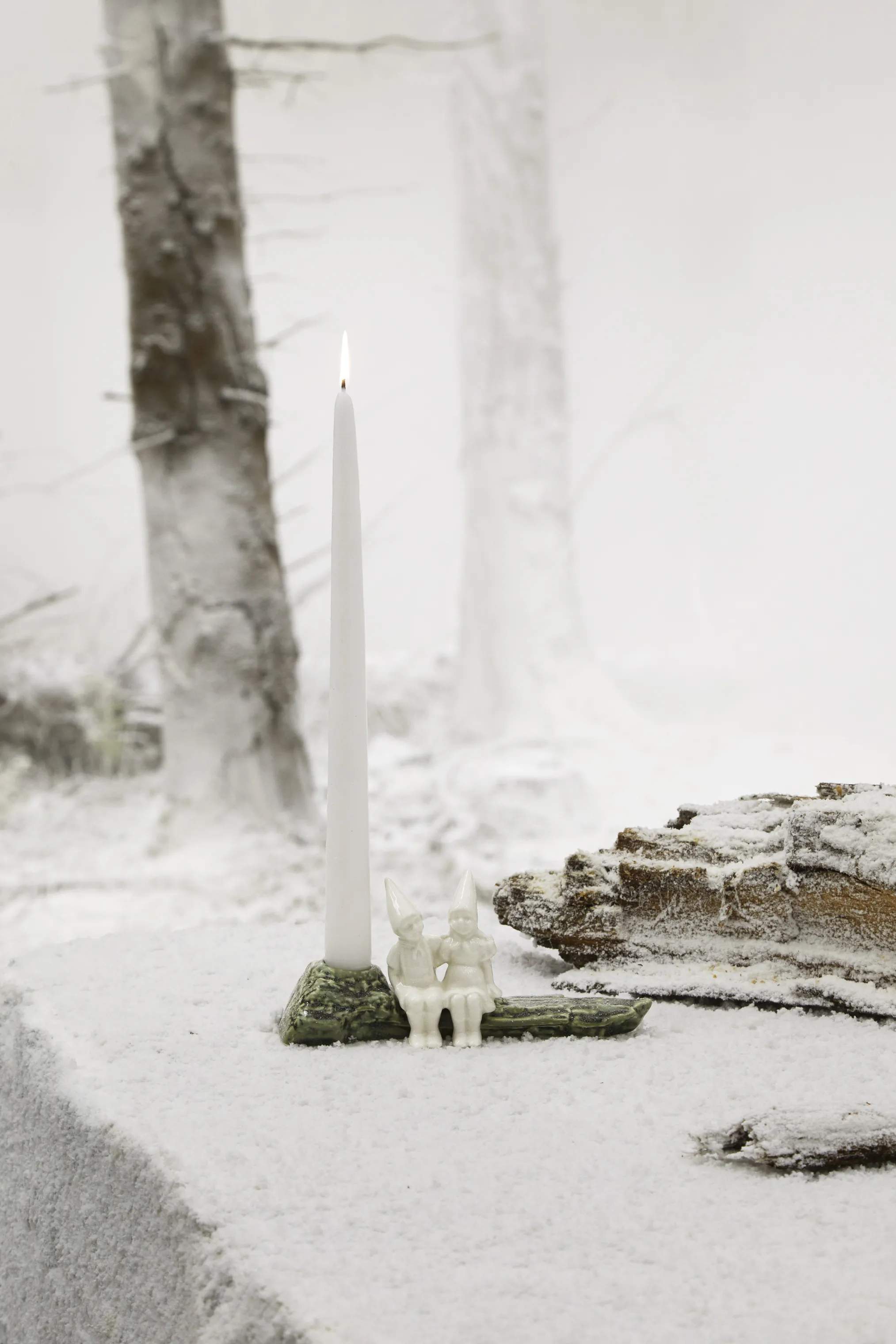 Kähler Kronelysestage Christmas Tales Lysestage - Julekram i Hvid, 2