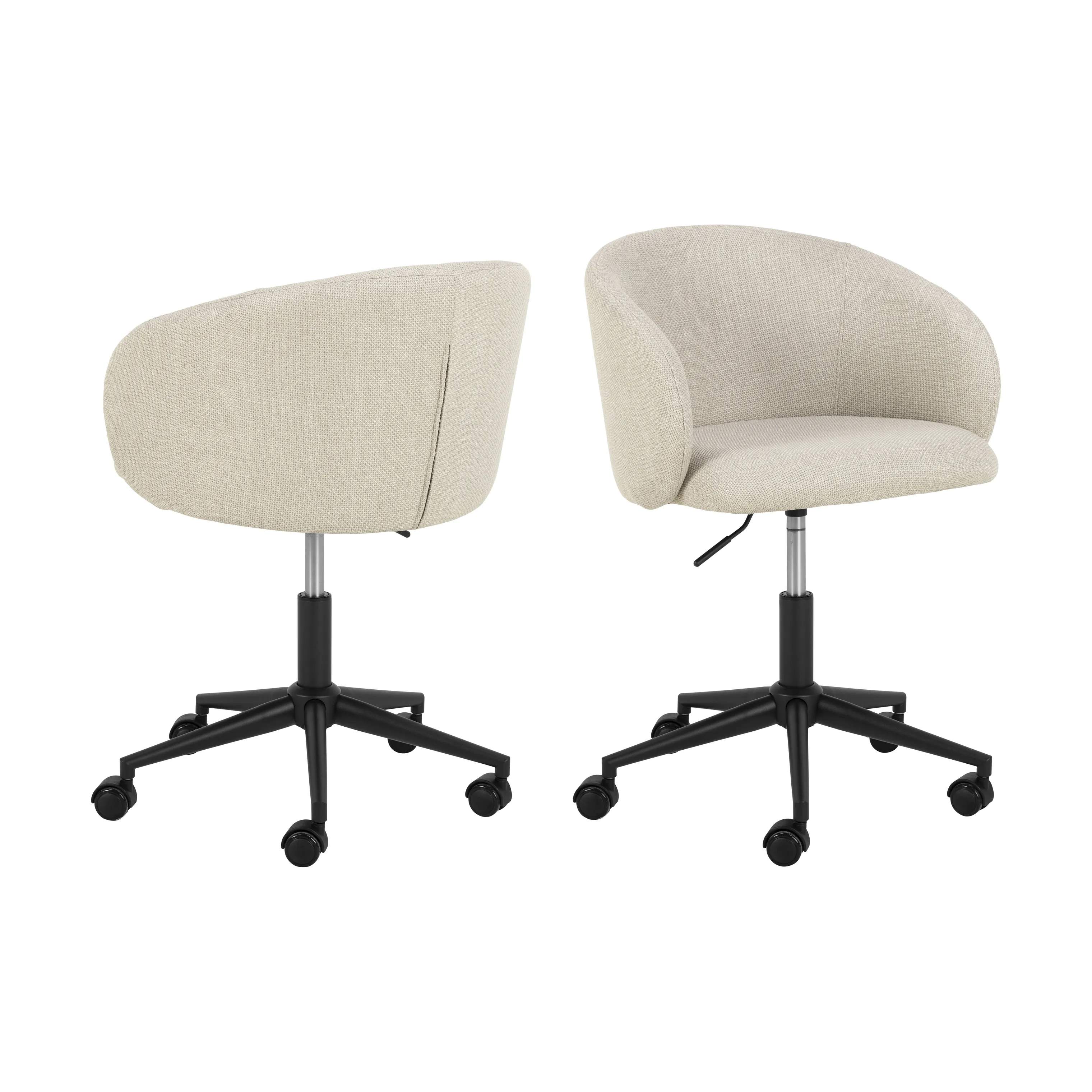 CASA Living Skrivebordsstole Eleanor Skrivebordsstol i Beige, 4