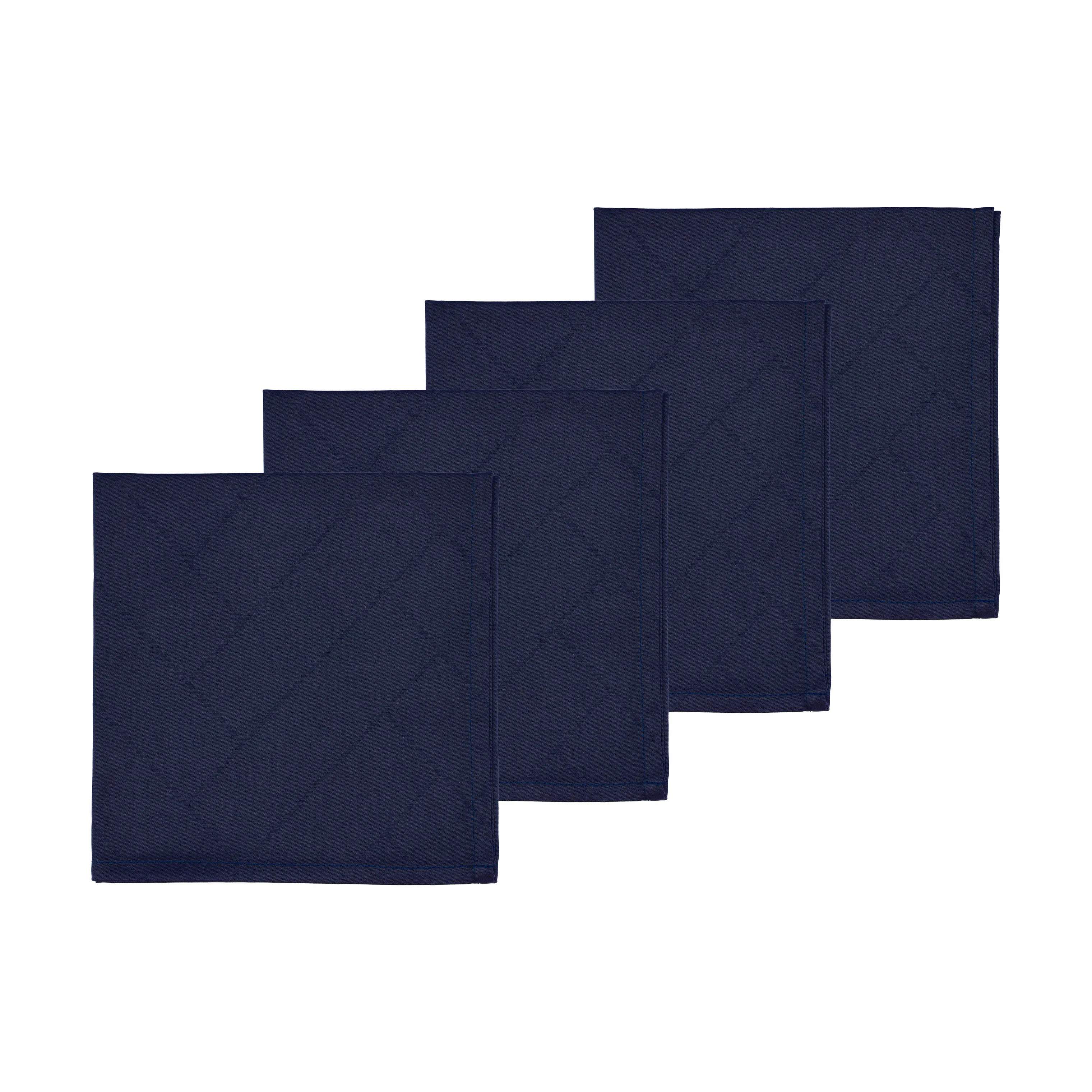 Tiles Damask Mundserviet - 4 stk., indigo, large