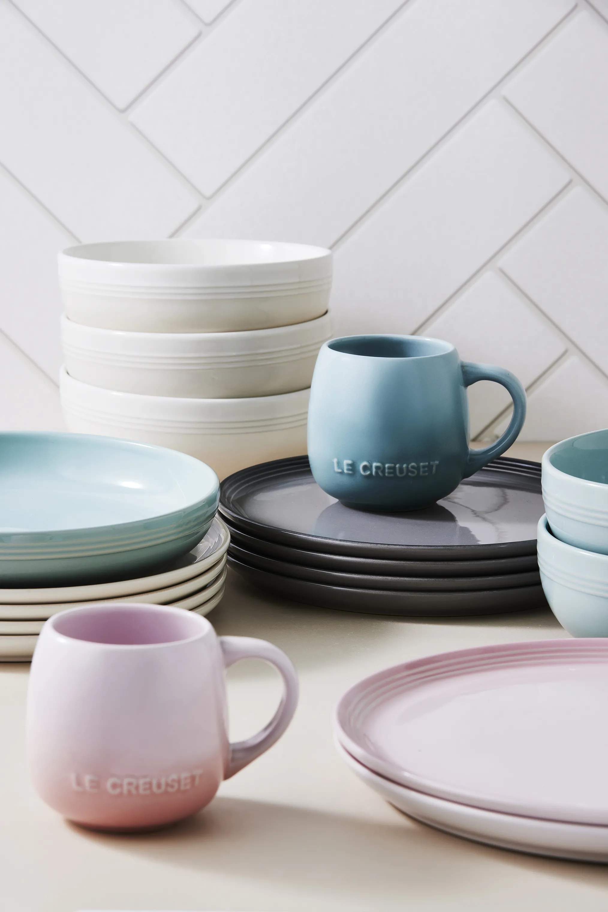Le Creuset Krus og kopper med hank Coupe Collection Coupe Krus i Sea Salt, 32 cl, 3